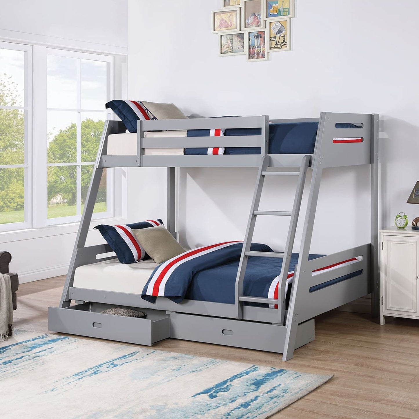 IHOMEadore Gray Twin over twin Bunk Bed
