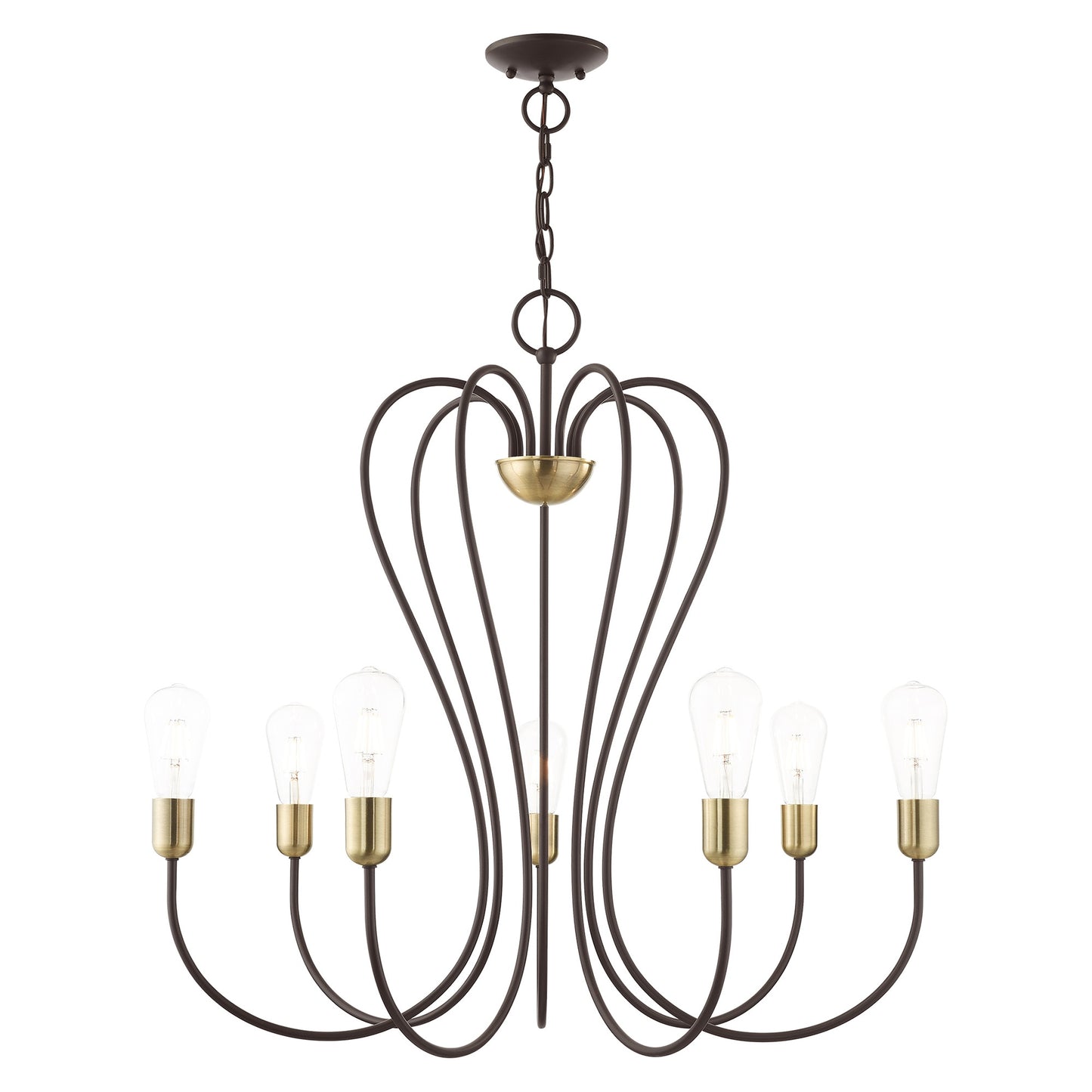 Livex Lighting Lucerne 7 -Light Matte Bronze Steel Chandelier