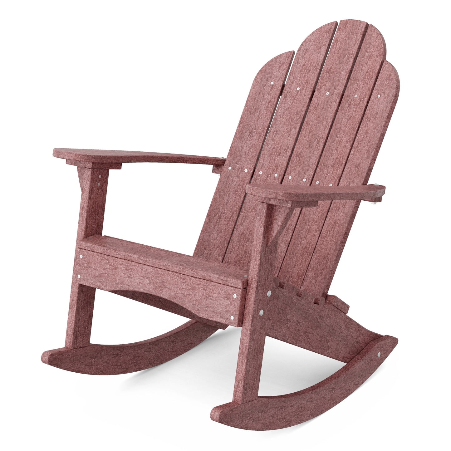 Wildridge Classic Adirondack Cherrywood HDPE Frame Rocking Chair with Slat Seat