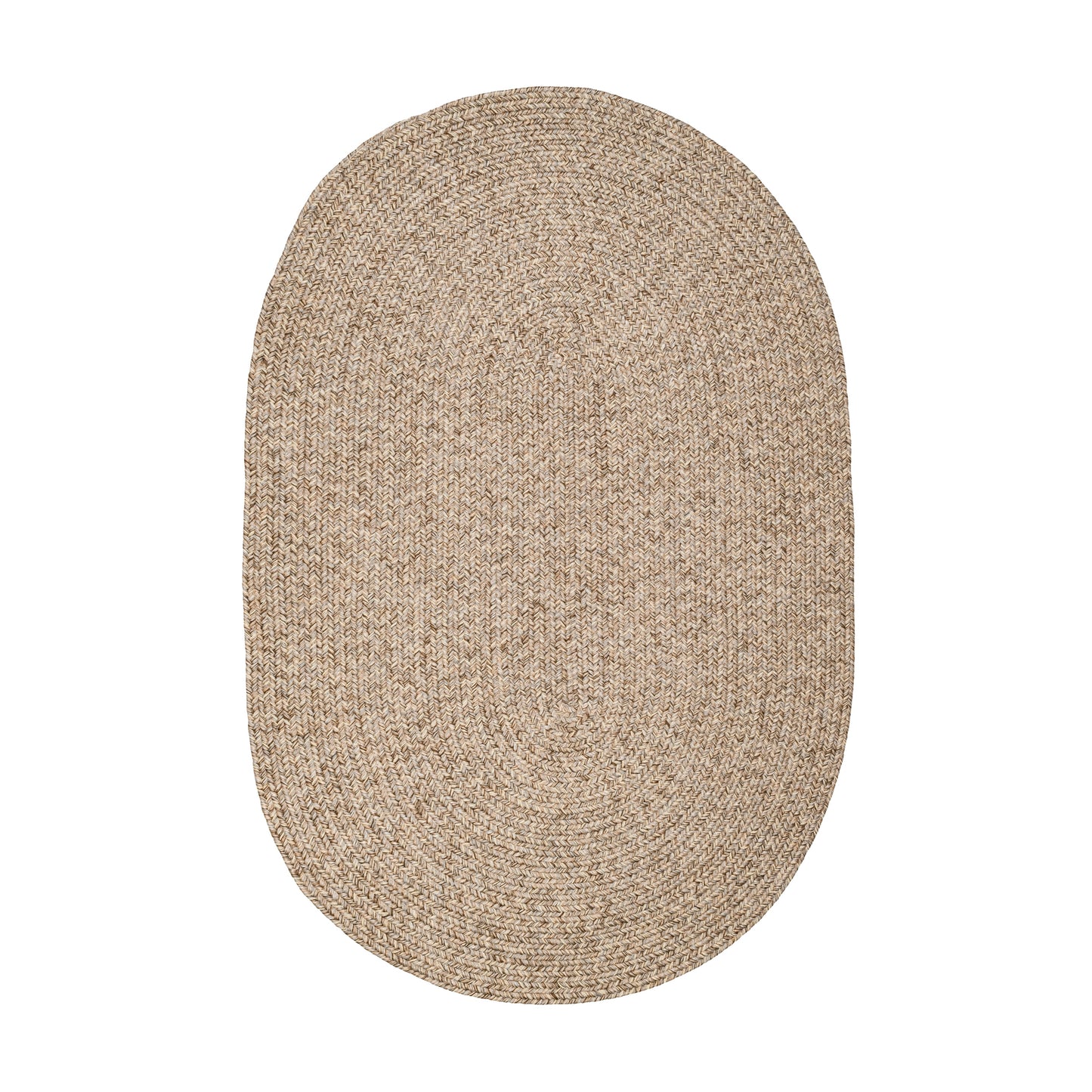 Rhody Rug 7 x 9 (ft) Braided Polypropylene Oatmeal Oval Indoor/Outdoor Geometric Spot Clean Only Area rug