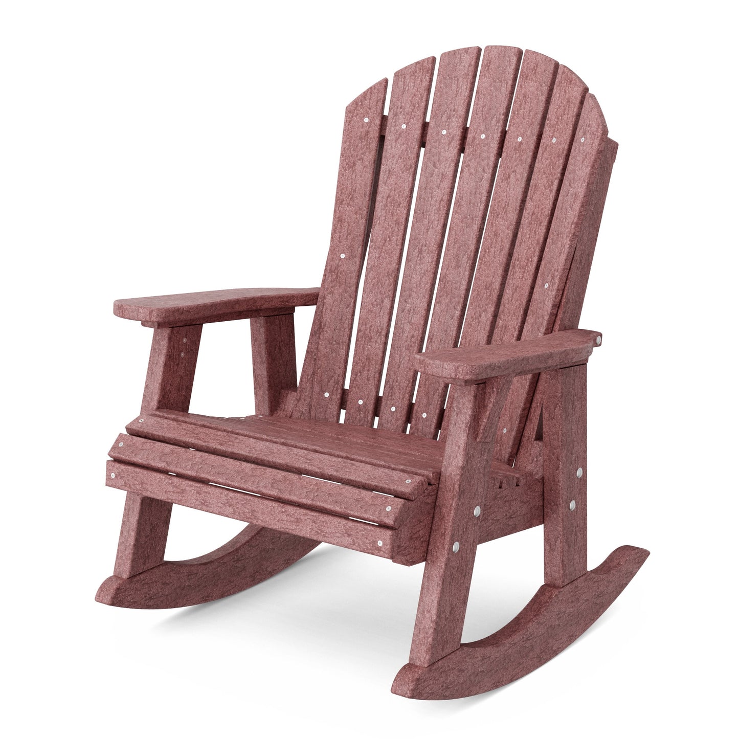 Wildridge Heritage Adirondack Cherrywood HDPE Frame Rocking Chair with Slat Seat