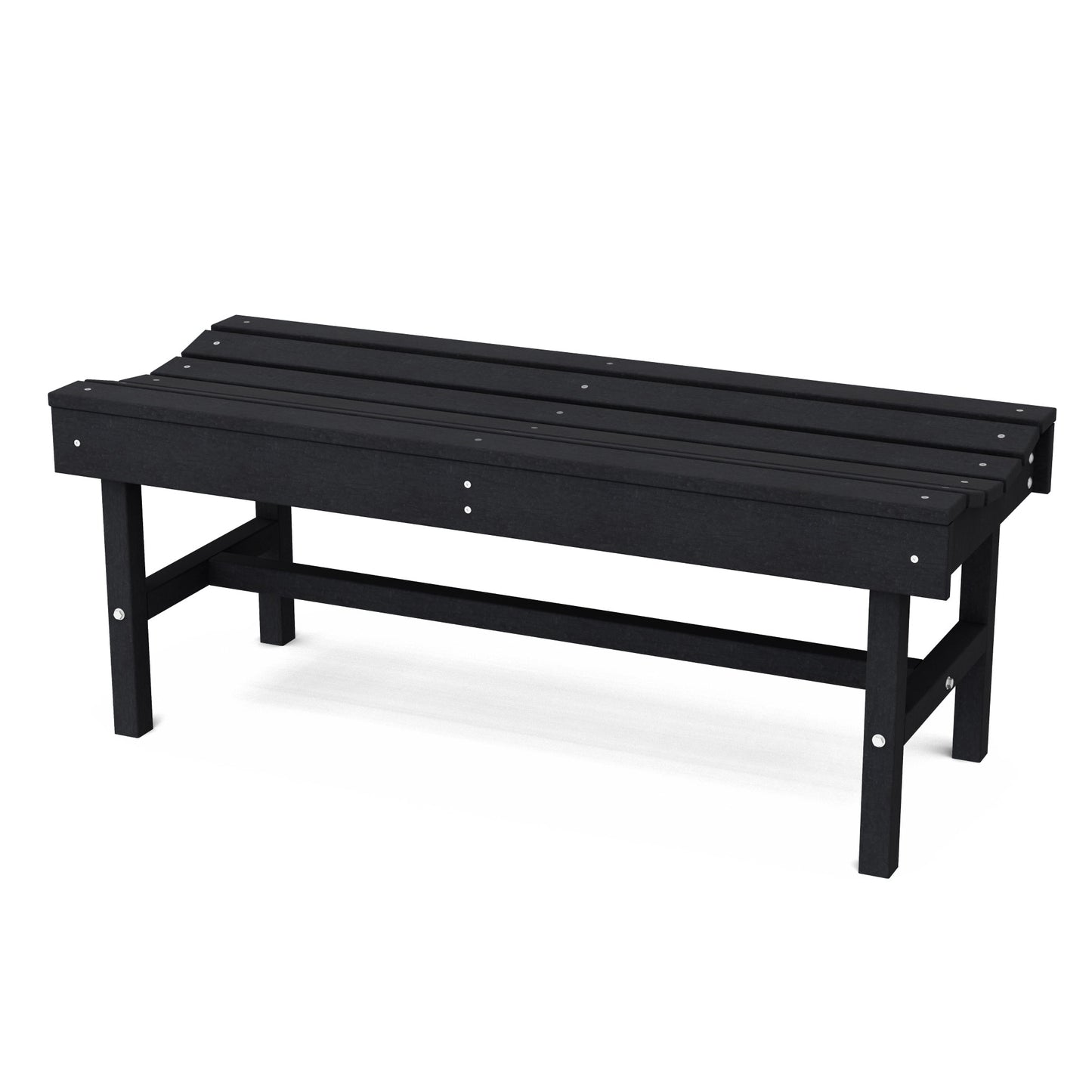 Wildridge Classic Vineyard 46.5-in W x 18.5-in H Black Plastic Garden Bench