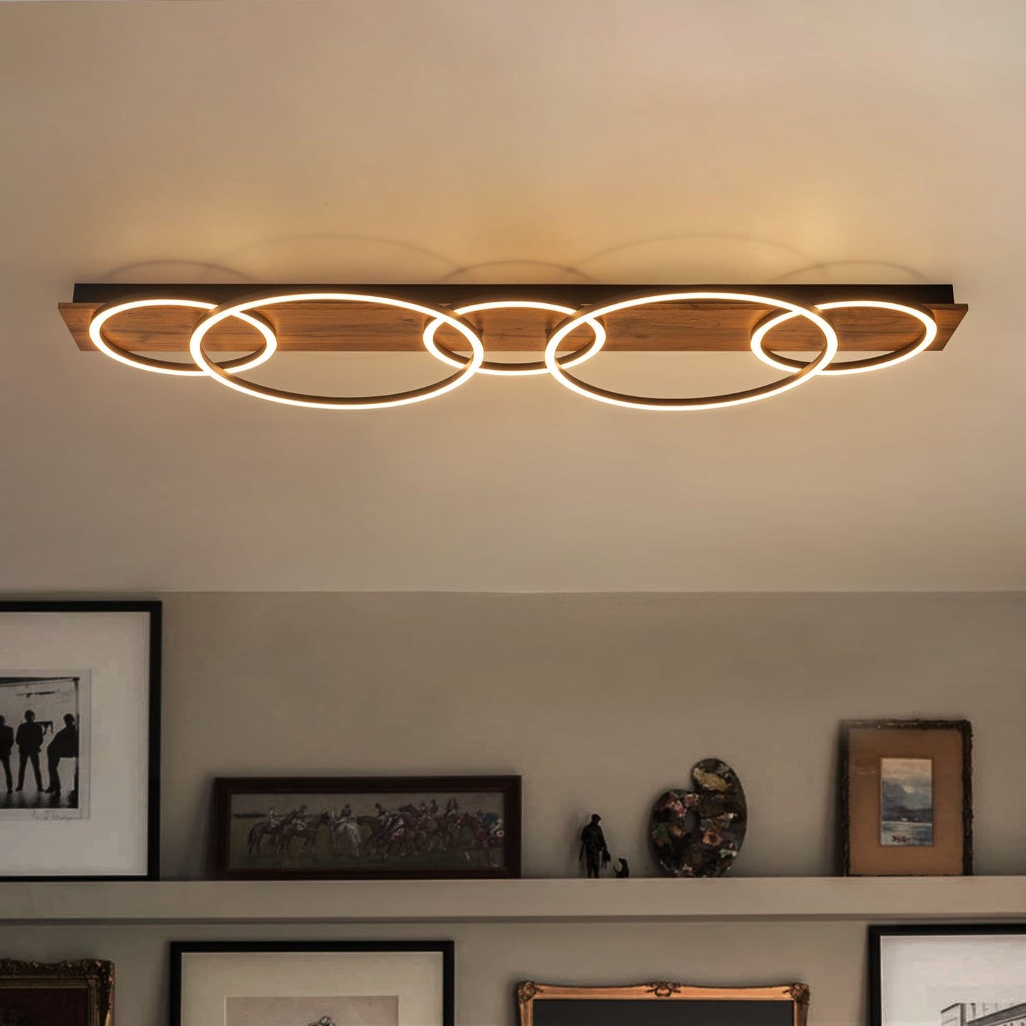 EDISLIVE Georgina 5 -Light 48.4-in Brown Integrated LED Semi Flush Mount Light