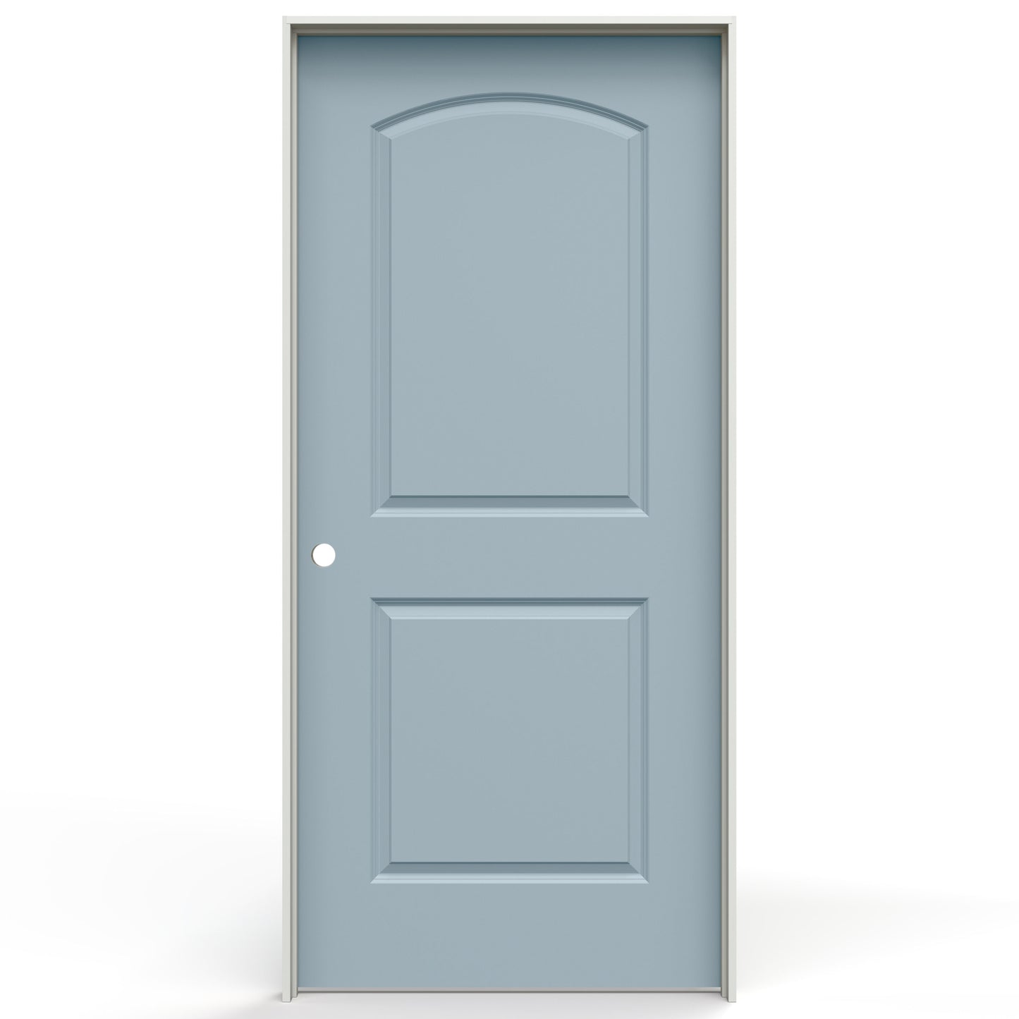 JELD-WEN 36-in x 80-in Salty Tide Hollow core 2-panel Right hand Smooth Prefinished Molded composite Flat Jamb Single Prehung Interior Door with