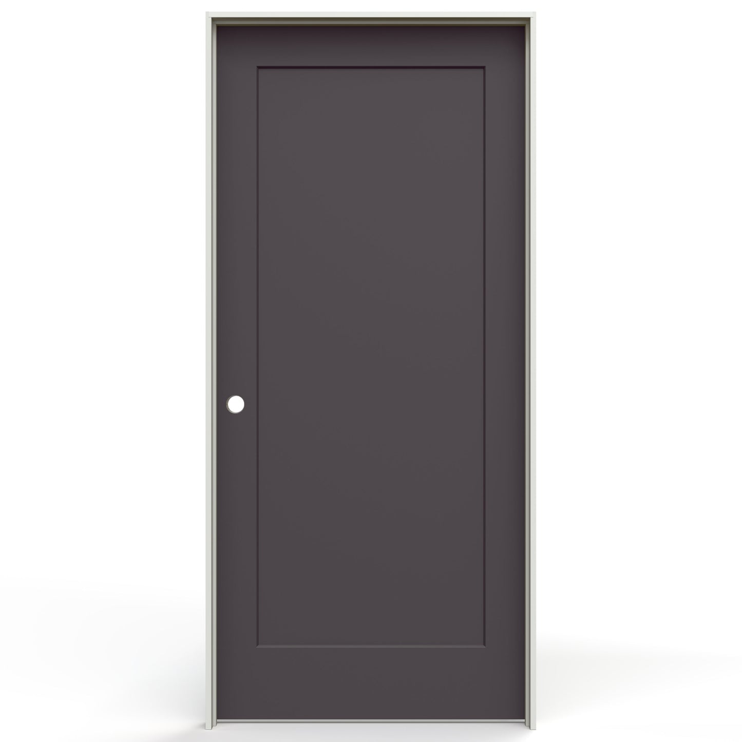 JELD-WEN 32-in x 80-in Fresh Fig Hollow core 1-panel Right hand Smooth Prefinished Molded composite Flat Jamb Single Prehung Interior Door