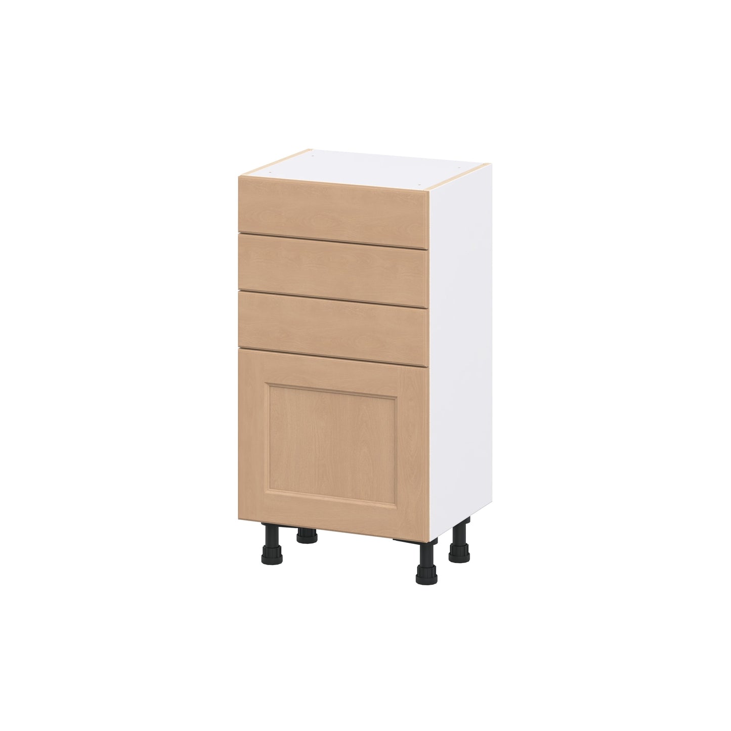 Hugo&Borg Raleigh 18-in W x 34.5-in H x 14.75-in D Sugar Cookie 3 -Drawers Base Fully Assembled Cabinet Flat Panel Shaker