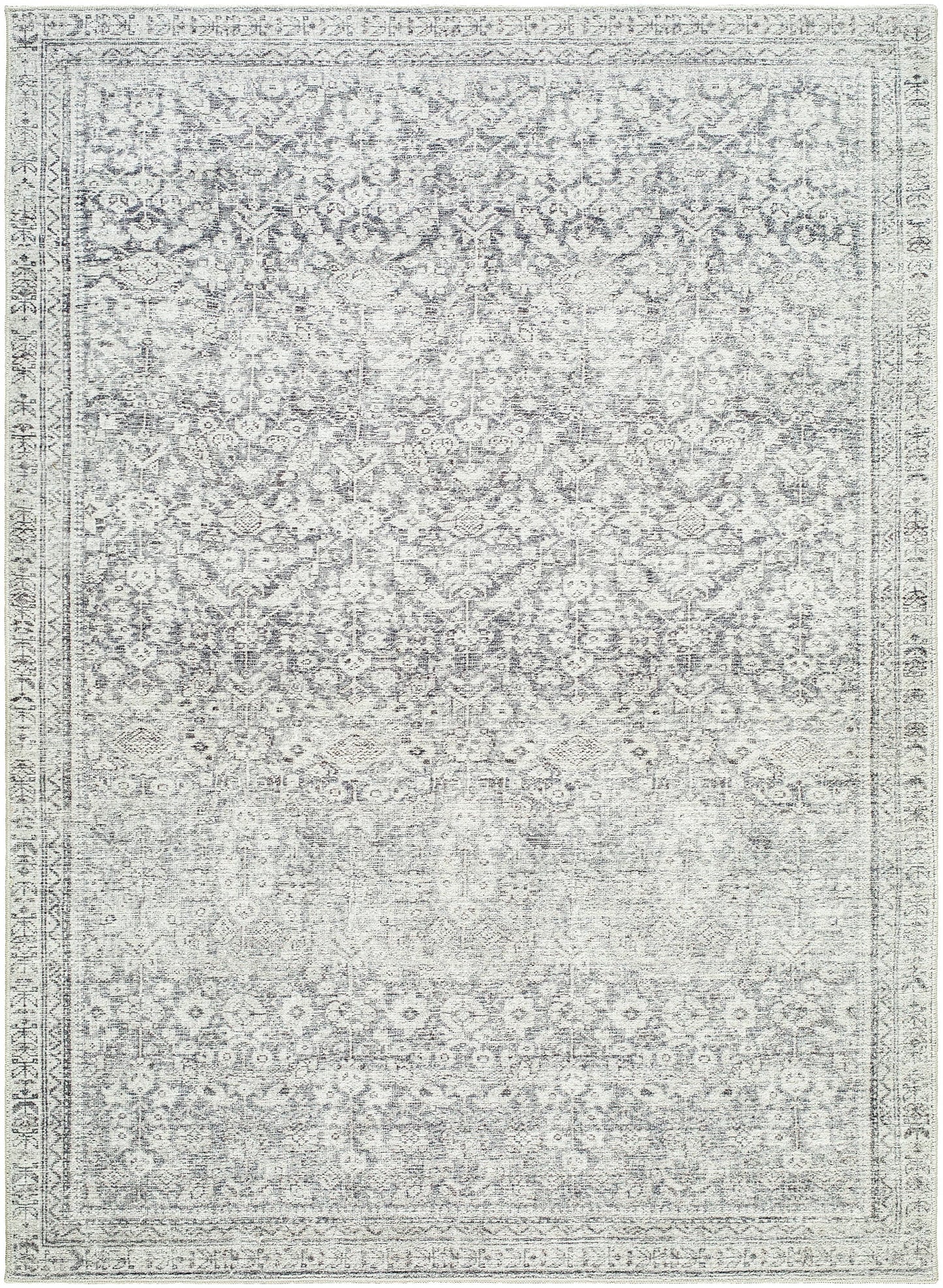 Livabliss Galey Alix Collins Avenue 7 x 9 (ft) Flatweave Polyester Gray Rectangular Indoor Vintage Spot Clean Only Pet Friendly Area rug