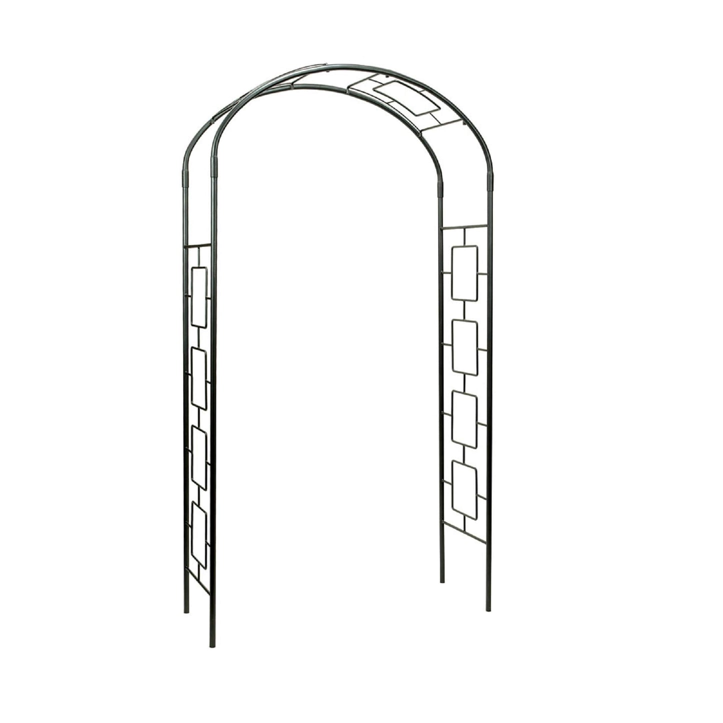 ACHLA Designs 4.58 W x 8.33-ft H Arched Graphite Powder Coated Finish Wrought iron Garden Arbor