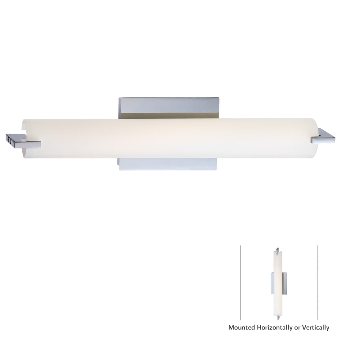 George Kovacs Tube 20.5-in 1 Light Gloss Chrome Integrated LED Modern/contemporary Bathroom Vanity light