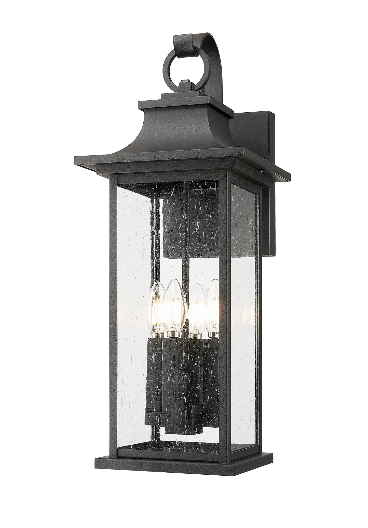 Z-Lite Tiberius 4 -Light 24-in H Black Hardwired Outdoor Wall Light