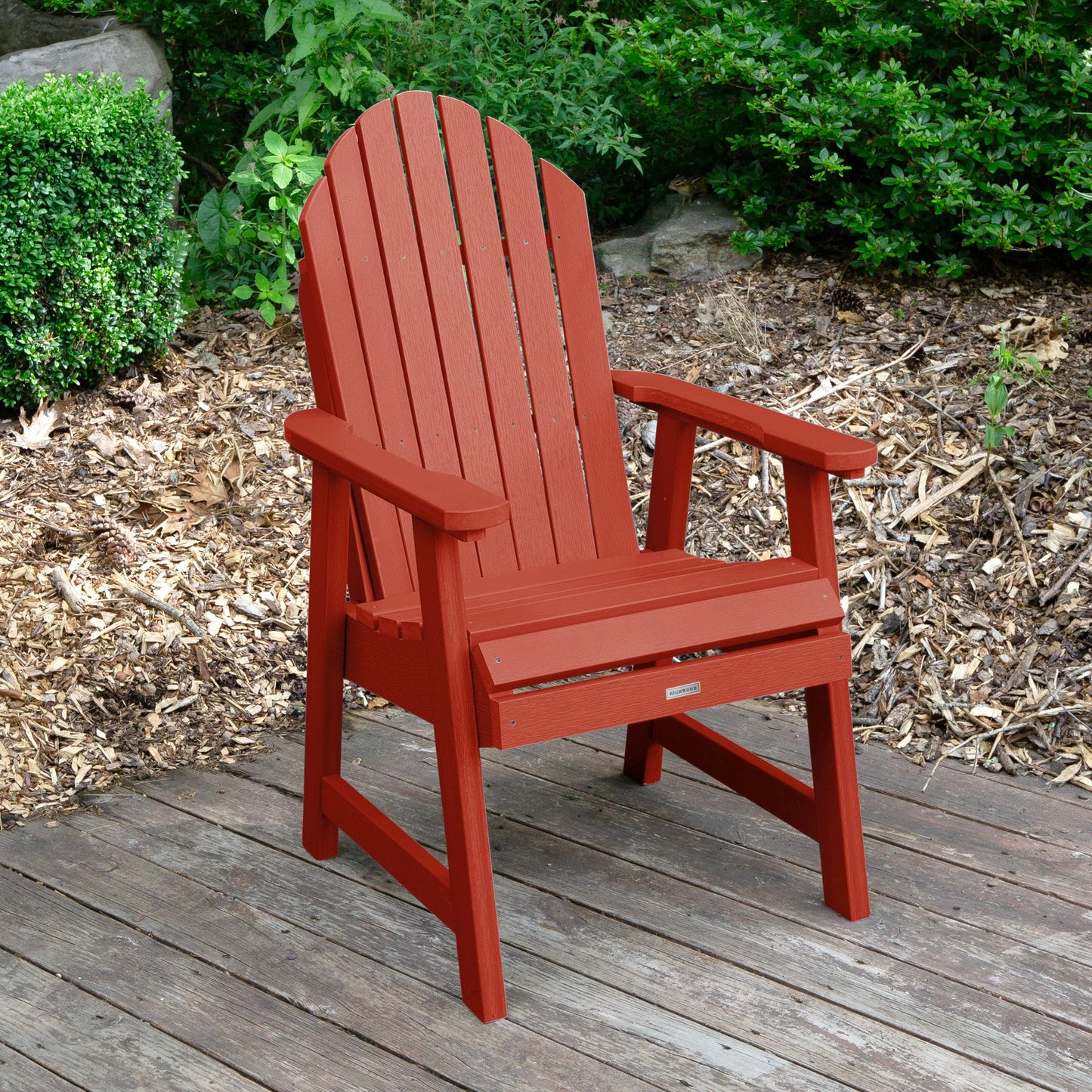 highwood The Hamilton Rustic Red Poly-lumber Frame Stationary Conversation Chair with Slat Seat