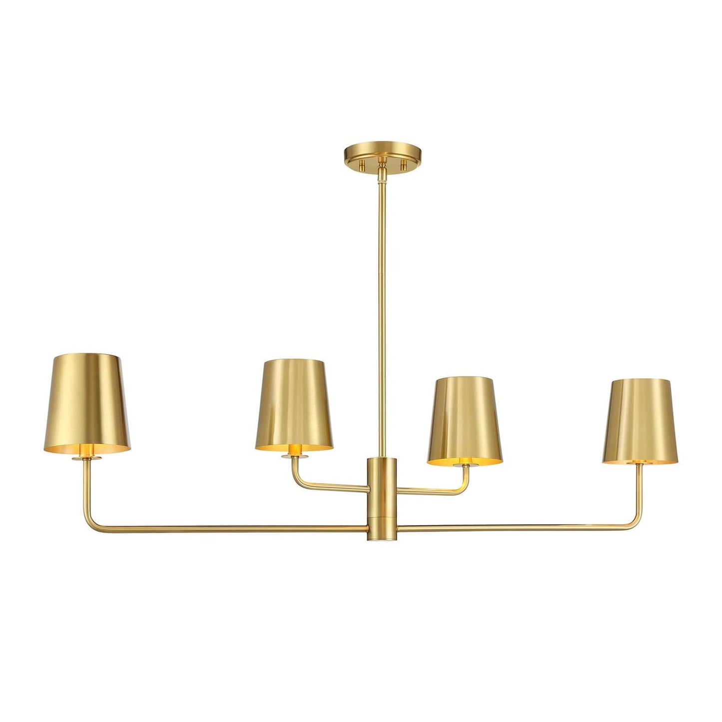 Trade Winds Lighting Linear Chandelier in Natural Brass