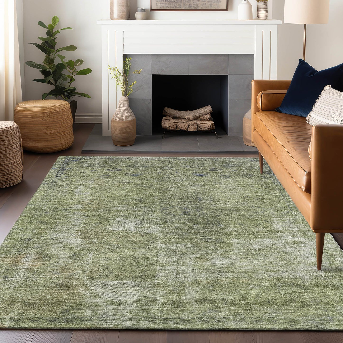 Addison Rugs Chantille ACN1629AL 8 x 10 (ft) Loomed Polyester Aloe Rectangular Indoor/Outdoor Machine washable Pet Friendly Area rug