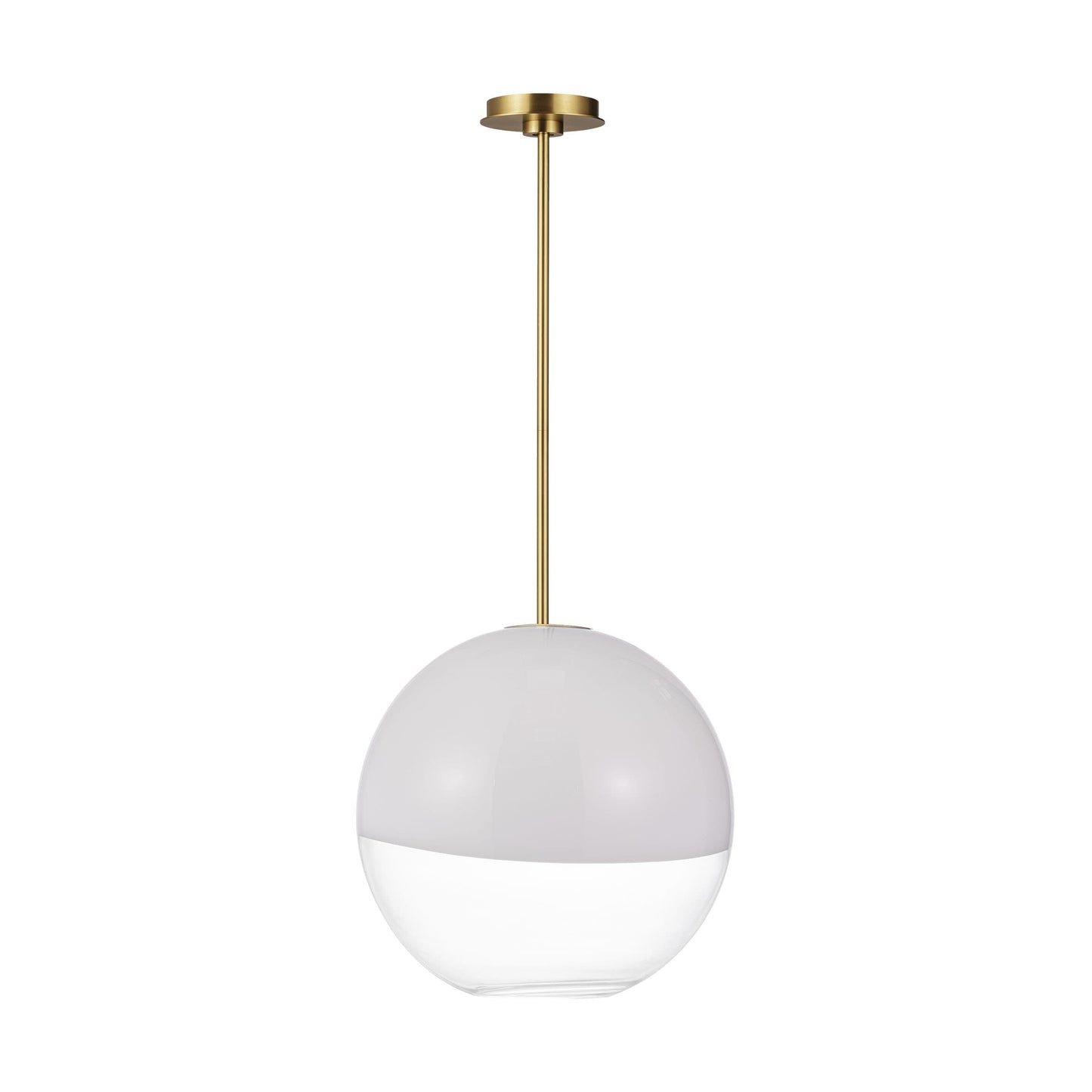 Generation Lighting Torian 1 -Light Burnished Brass Modern/contemporary White glass Geometric Medium Hanging Pendant light