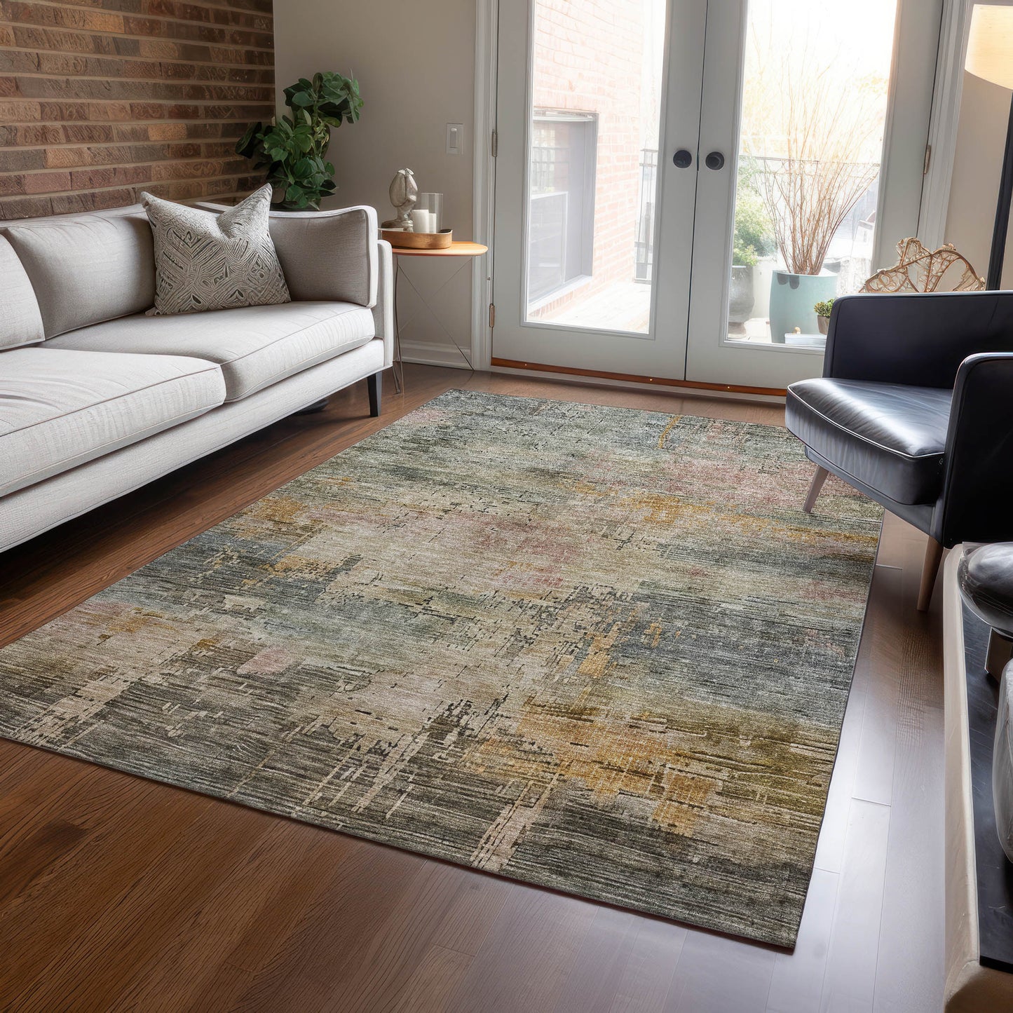 Addison Rugs Chantille ACN1650SA 9 x 12 (ft) Loomed Polyester Sage Rectangular Indoor/Outdoor Machine washable Pet Friendly Area rug