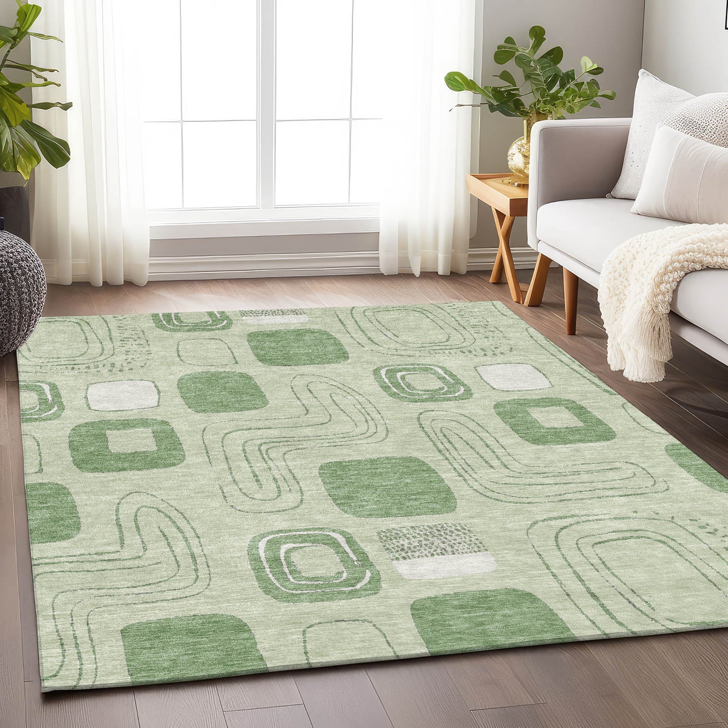 Addison Rugs Chantille ACN1670MZ 9 x 12 (ft) Loomed Polyester Mint Rectangular Indoor/Outdoor Machine washable Pet Friendly Area rug