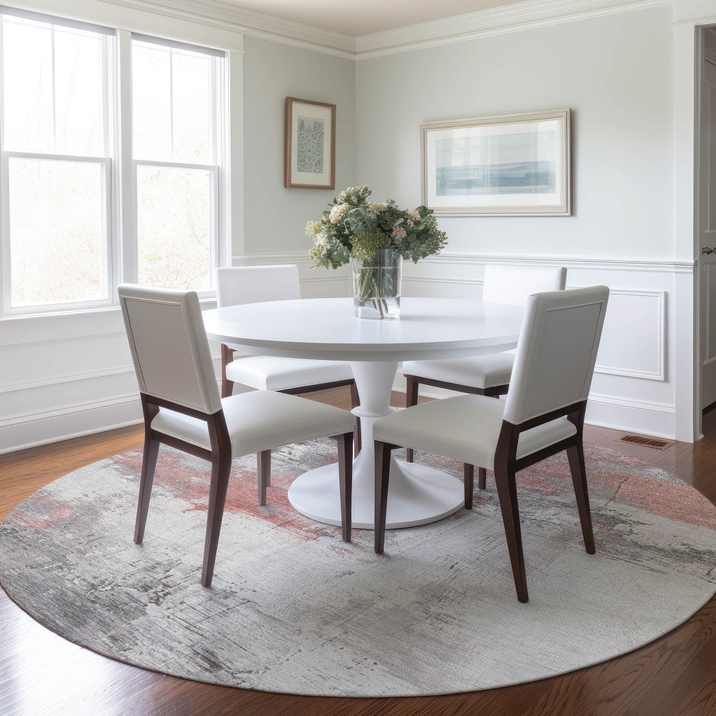 Addison Rugs Chantille ACN1685CR 8 x 8 (ft) Loomed Polyester Coral Round Indoor/Outdoor Machine washable Pet Friendly Area rug