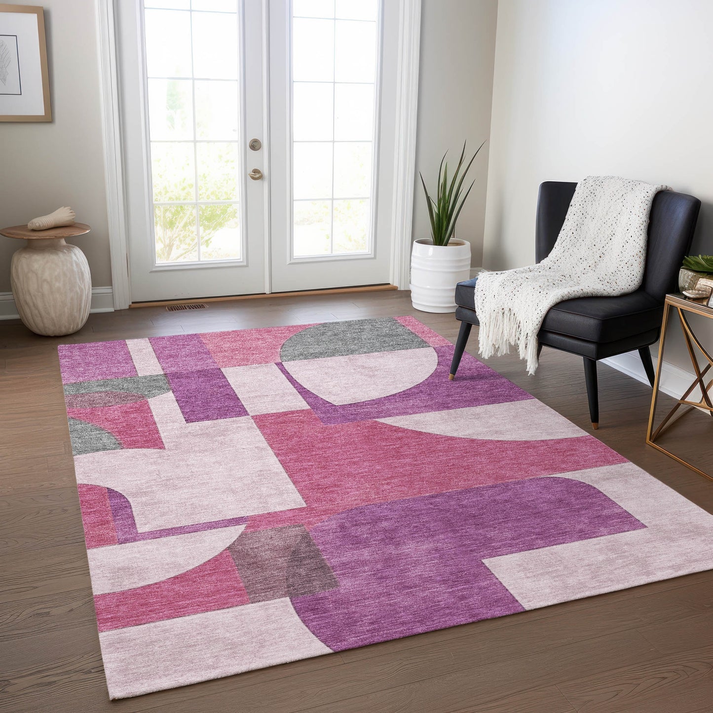 Addison Rugs Chantille ACN1692BL 8 x 10 (ft) Loomed Polyester Blush Rectangular Indoor/Outdoor Machine washable Pet Friendly Area rug