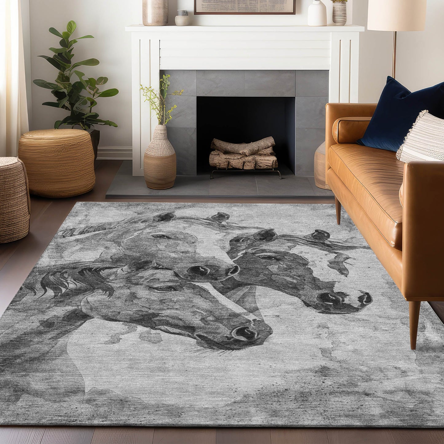 Addison Rugs Chantille ACN1718GY 9 x 12 (ft) Loomed Polyester Gray Rectangular Indoor/Outdoor Machine washable Pet Friendly Area rug