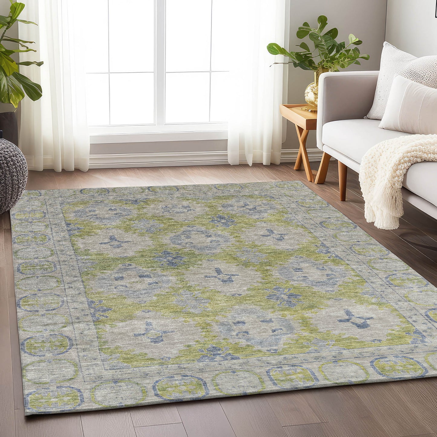 Addison Rugs Chantille ACN1760AL 9 x 12 (ft) Loomed Polyester Aloe Rectangular Indoor/Outdoor Machine washable Pet Friendly Area rug