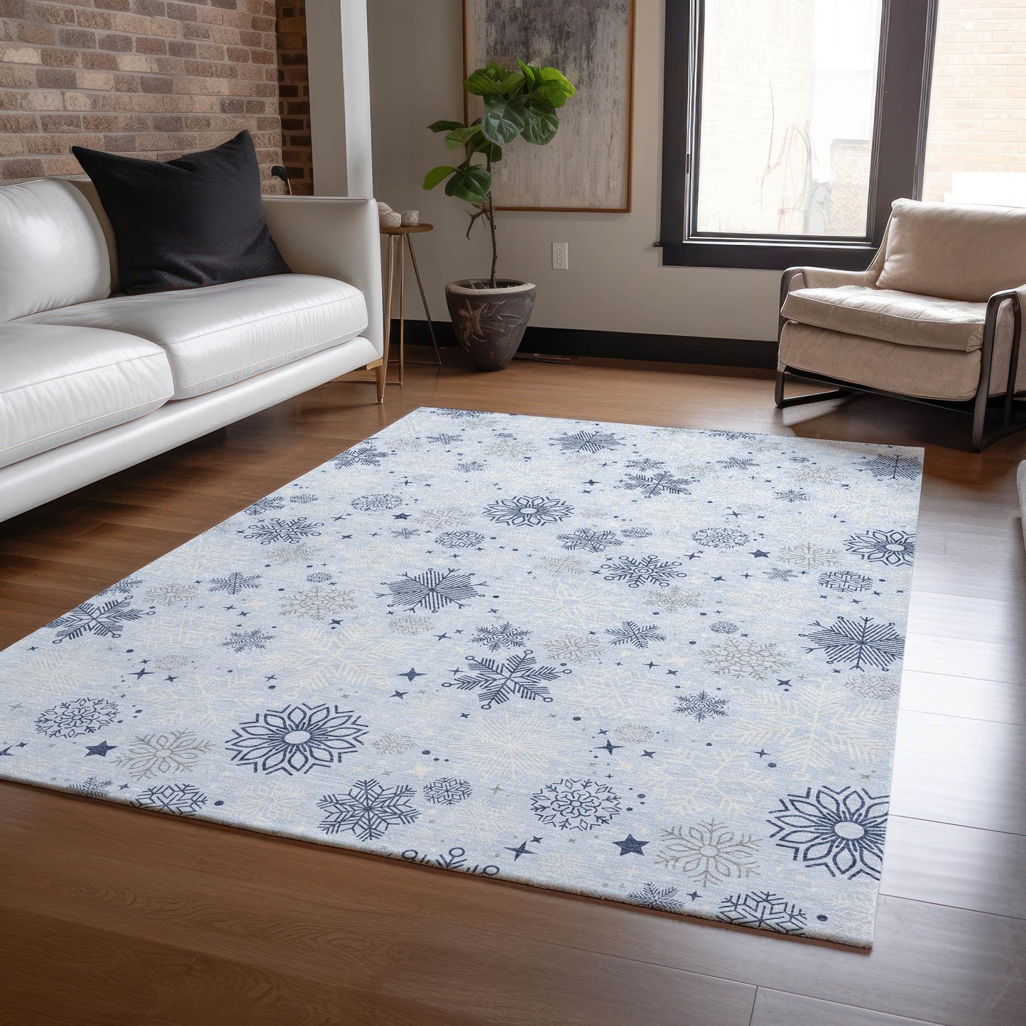 Addison Rugs Chantille ACN1823SK 9 x 12 (ft) Loomed Polyester Sky Rectangular Indoor/Outdoor Machine washable Pet Friendly Area rug