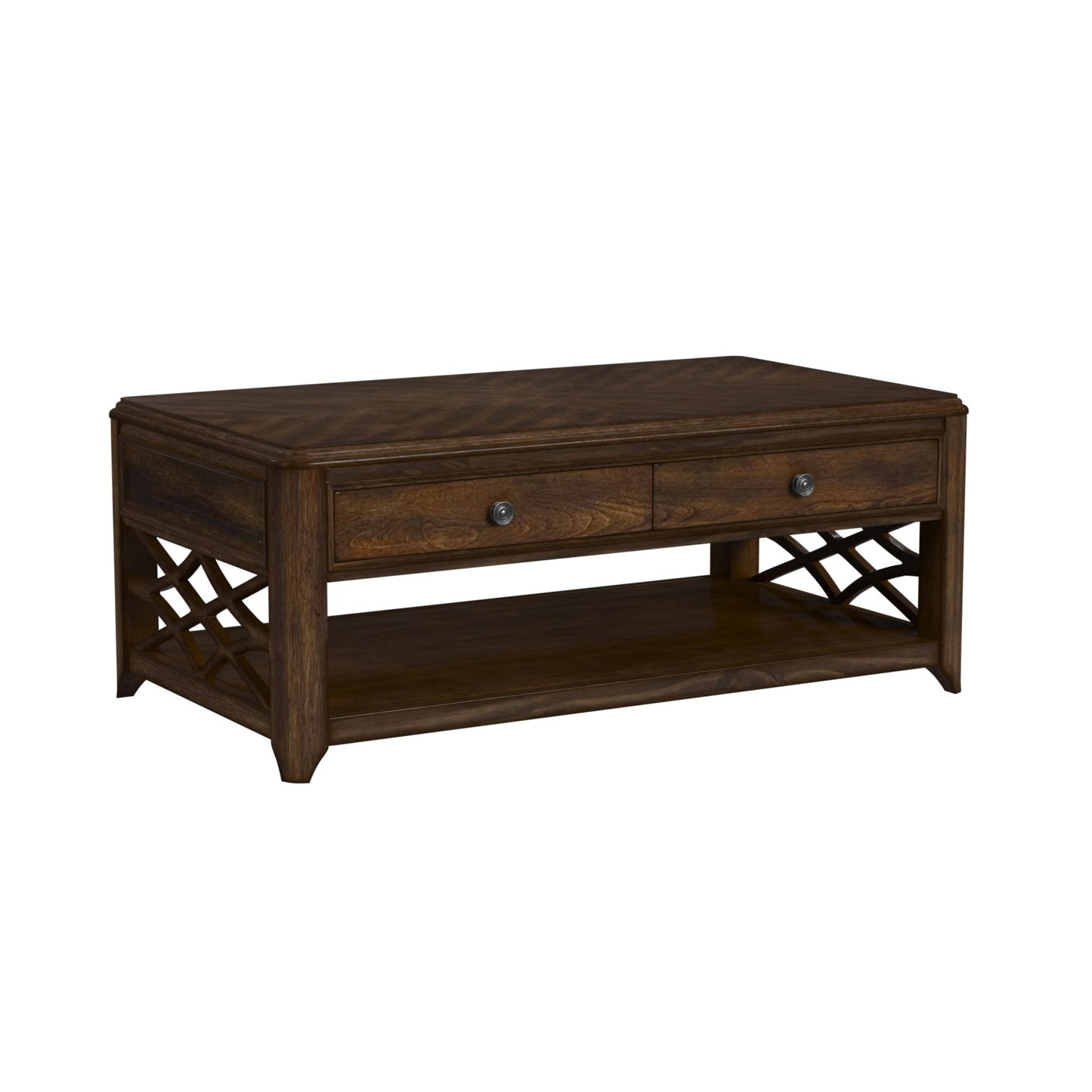 Picket House Furnishings Wood veneer Cherry Birch 48-in W x 19-in H Hinged Top Coffee Table