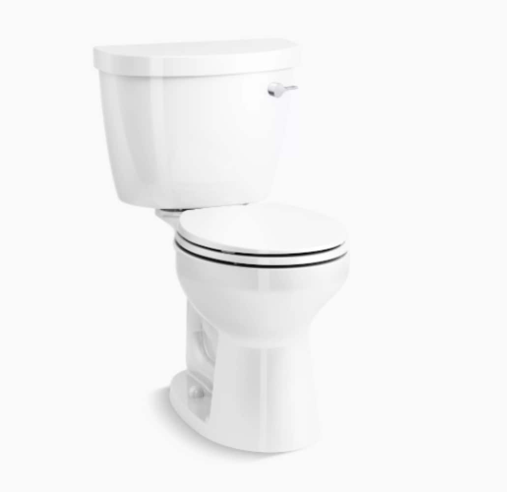 KOHLER Cimarron White Round Standard height 12-in Rough-In WaterSense 1.28 GPF 1-piece back-to-wall Toilet