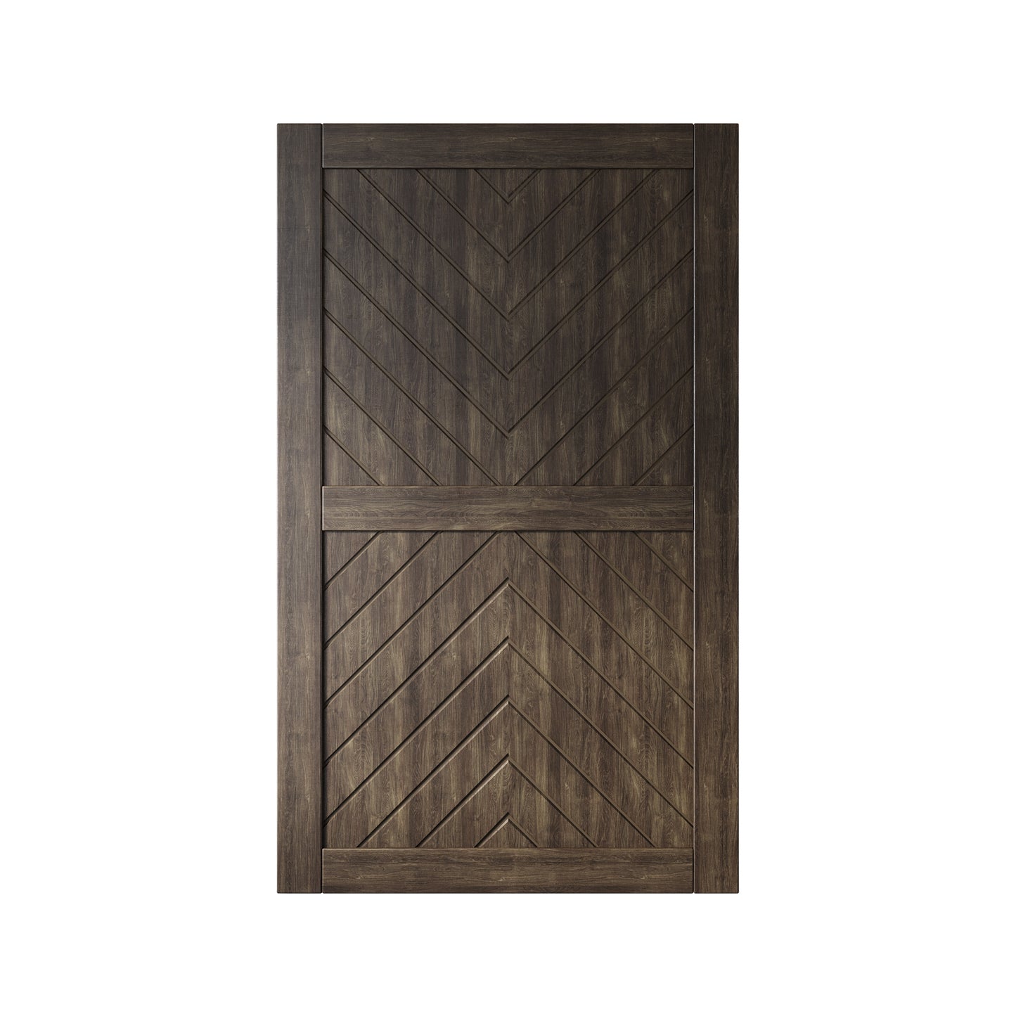 HOMACER 50-in x 80-in Ebony Herringbone Pine Wood Solid core Single Barn Door (Hardware Not Included)