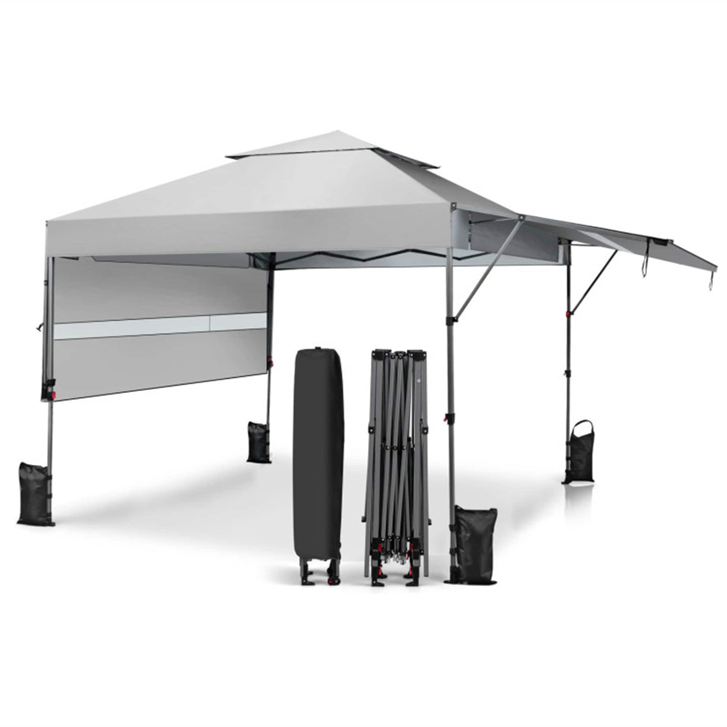 BABOOM 17.6-ft x 10-ft Rectangle gray/Oxford Fabric Picnic table canopy