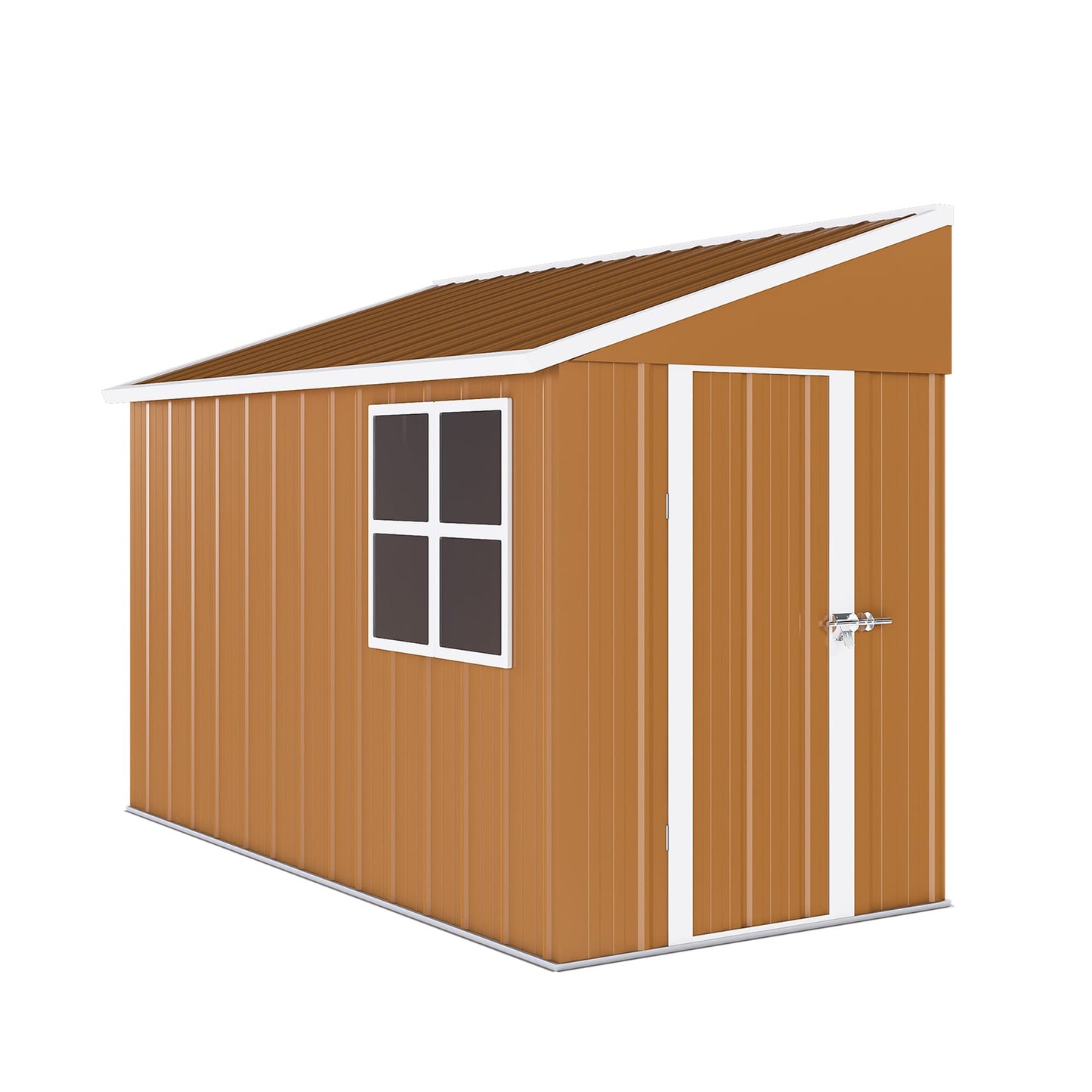 Mondawe 4-ft x 8-ft Heavy-Duty Backyard Metal Storage Shed Galvanized steel Metal Storage Shed