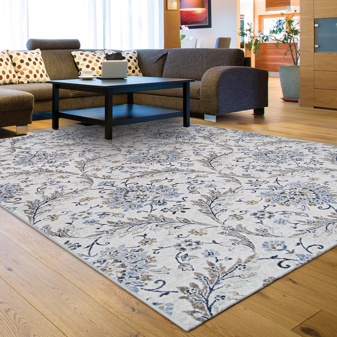 Couristan Sultan Treasures 5 x 8 (ft) Loomed Polypropylene Dune Rectangular Indoor Floral/Botanical Not Washable Area rug