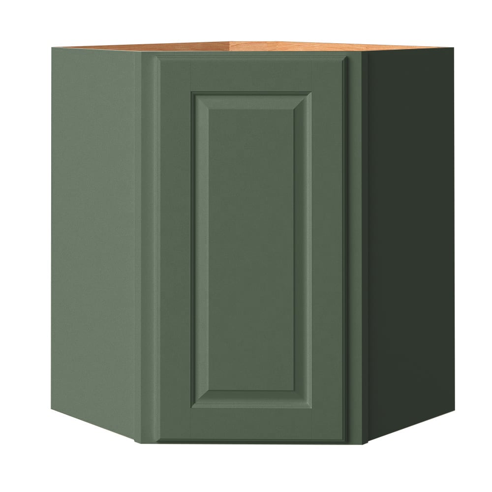 allen + roth Marston 24-in W x 30-in H x 12-in D Sage Diagonal Corner Wall Fully Assembled Cabinet Raised Panel Square