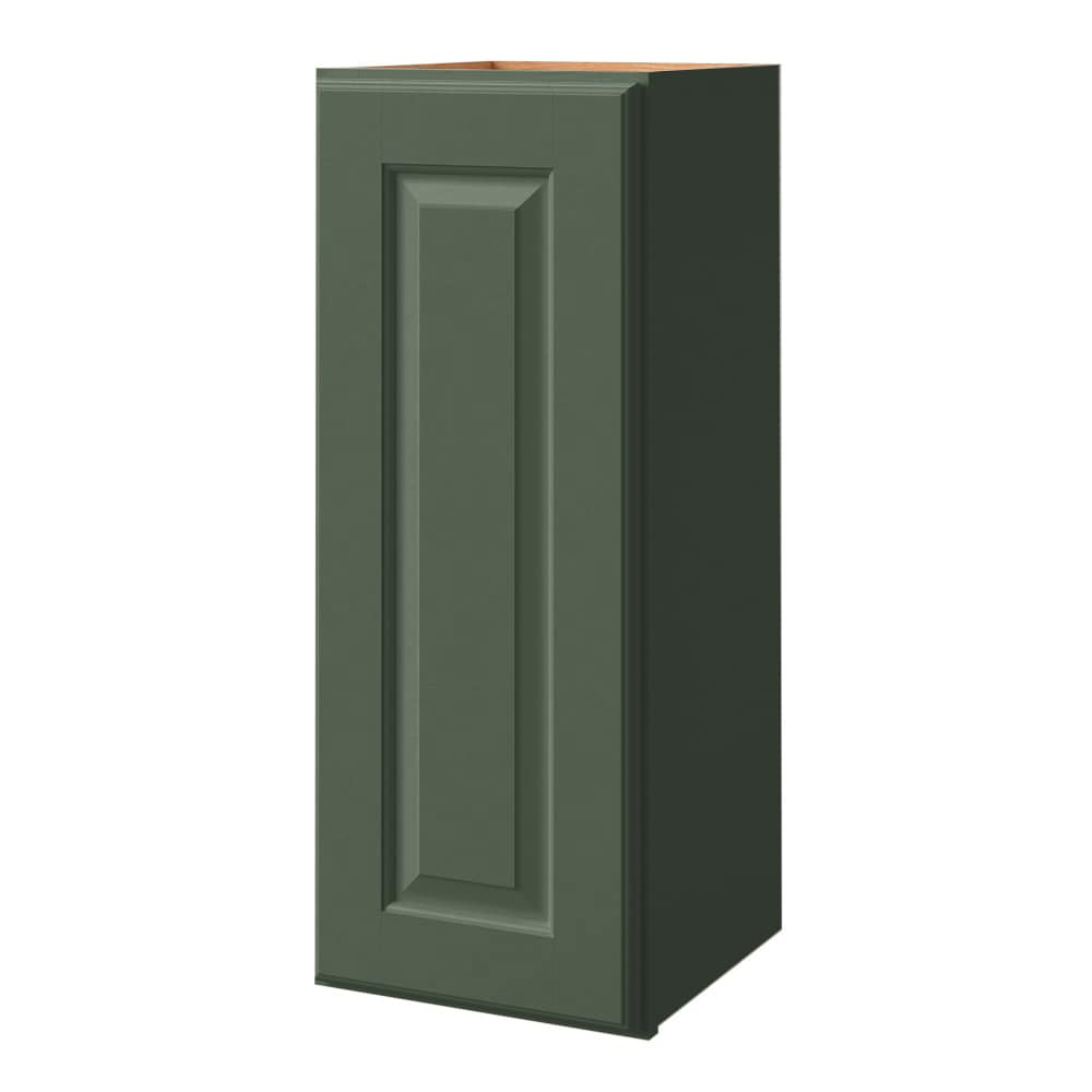 allen + roth Marston 12-in W x 36-in H x 12-in D Sage Wall Fully Assembled Cabinet Raised Panel Square