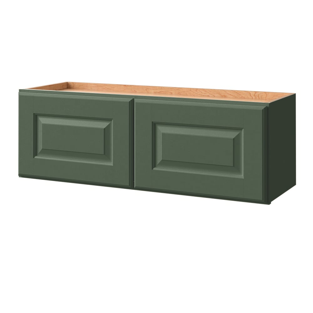 allen + roth Marston 36-in W x 12-in H x 12-in D Sage Wall Fully Assembled Cabinet Raised Panel Square