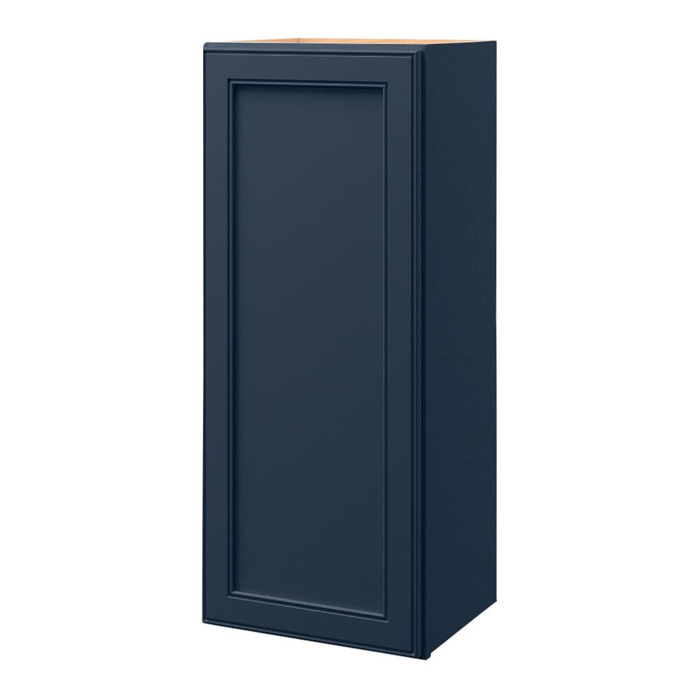 allen + roth Southam 15-in W x 36-in H x 12-in D Navy Wall Fully Assembled Cabinet Recessed Panel Square