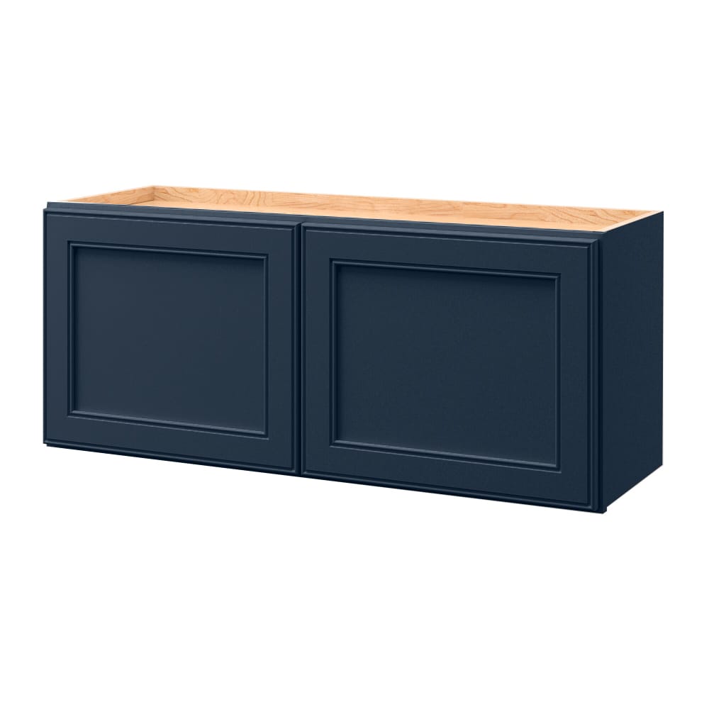 allen + roth Southam 36-in W x 15-in H x 12-in D Navy Wall Fully Assembled Cabinet Recessed Panel Square