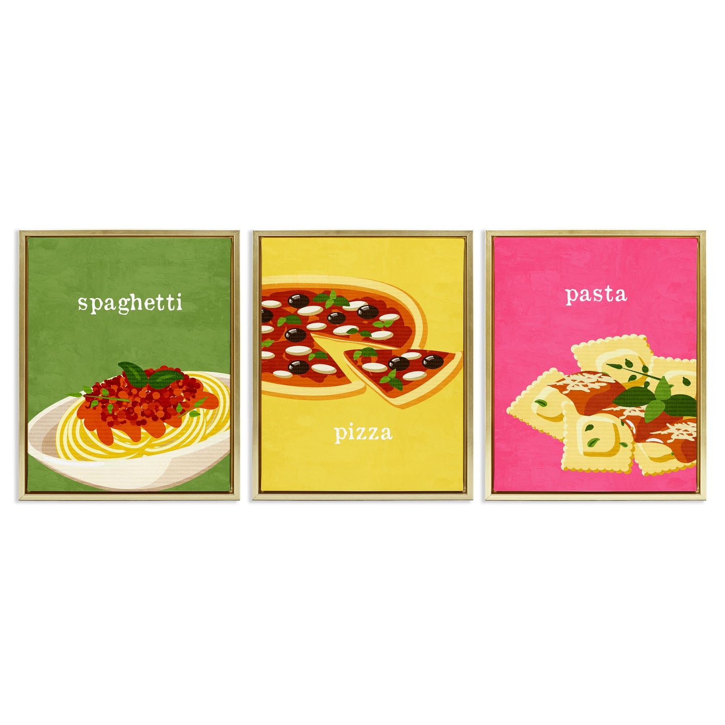 Stupell Industries Italian Cuisine Meals 3pc Floating Frame Set Design by Kim Allen