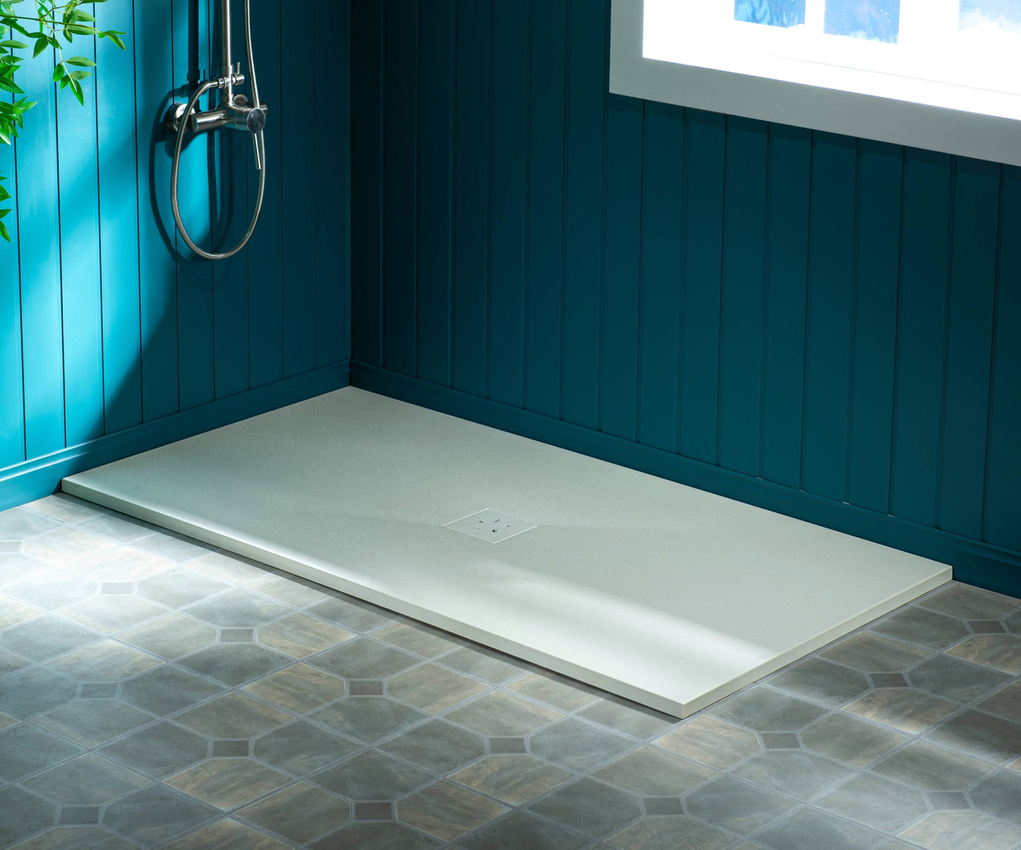 Woodbridge 32-in W x 60-in L Center Beige Rectangle Corner Shower Pan with 1-in H Threshold