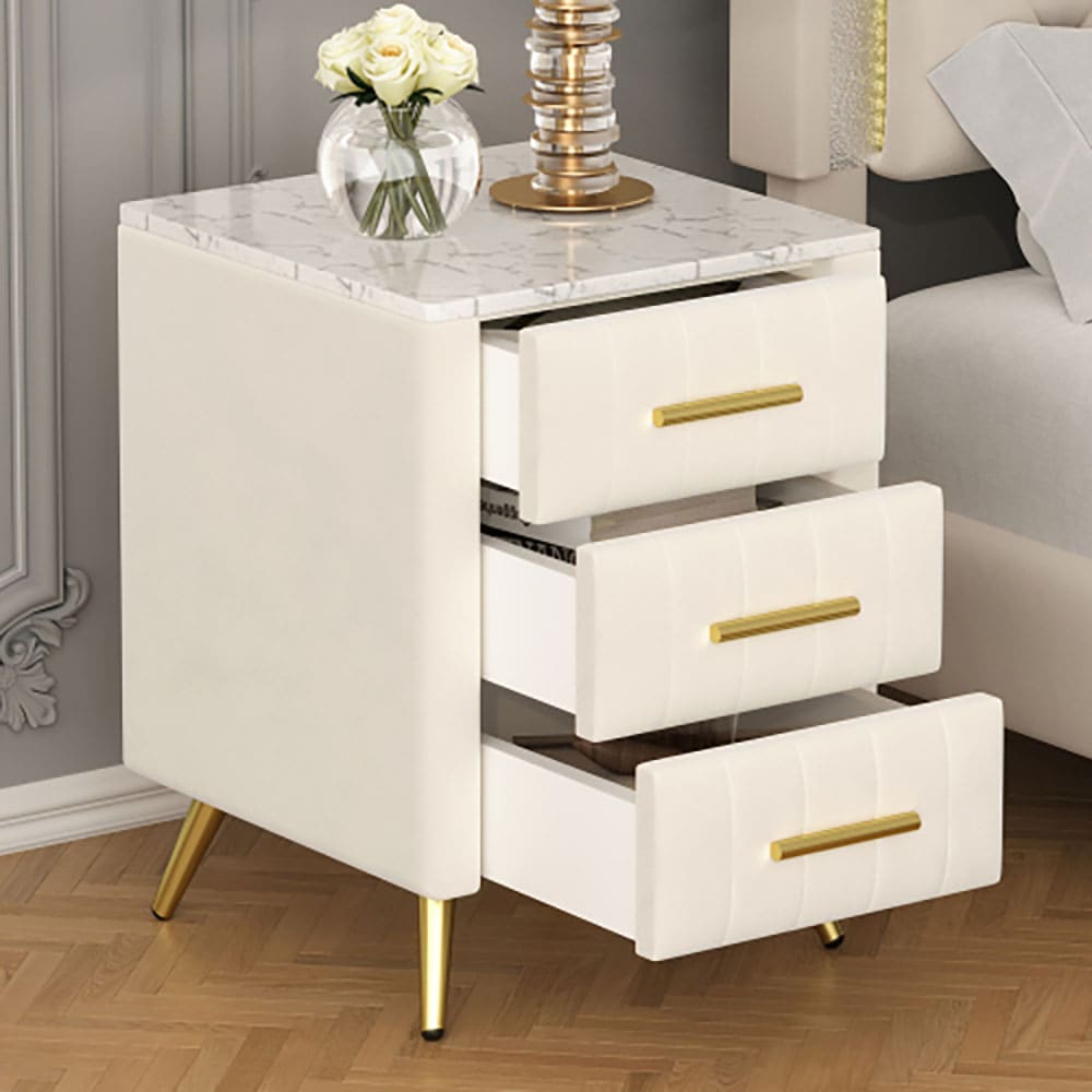 GZMR White 3 -Drawer 16.3-in W x 21.8-in H Modern Nightstand