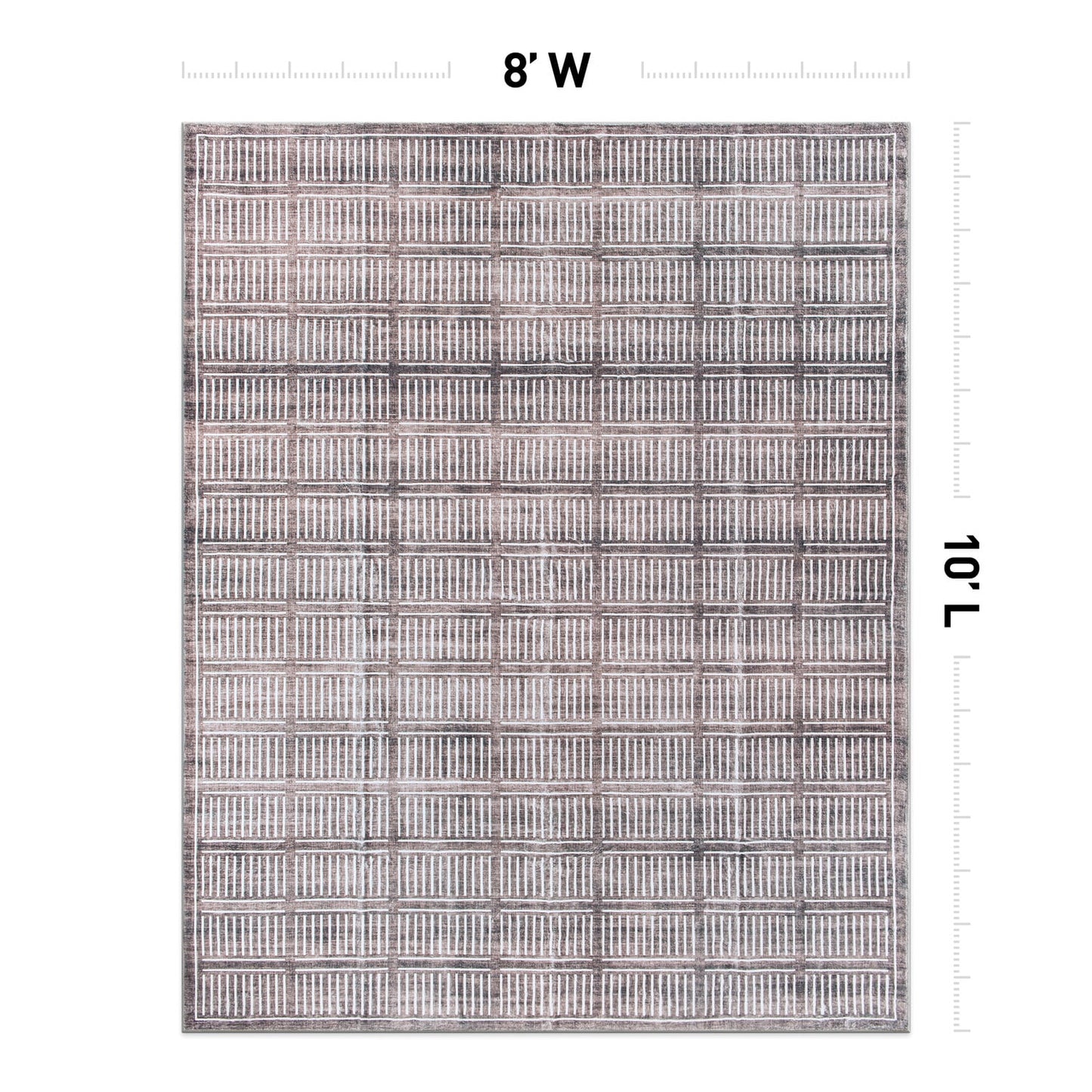 World Rug Gallery Stanford 8 x 10 (ft) Flatweave Polyester Brown Rectangular Indoor Geometric Global Machine washable Pet Friendly Area rug