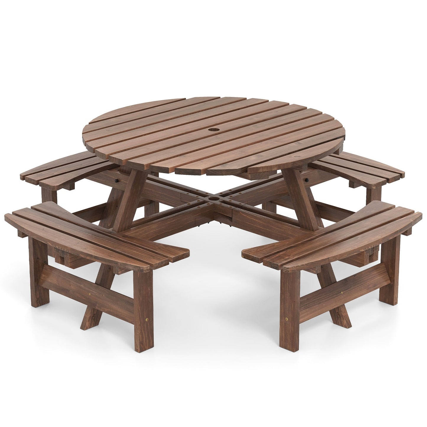 44-in Yellow wood Round Picnic Table