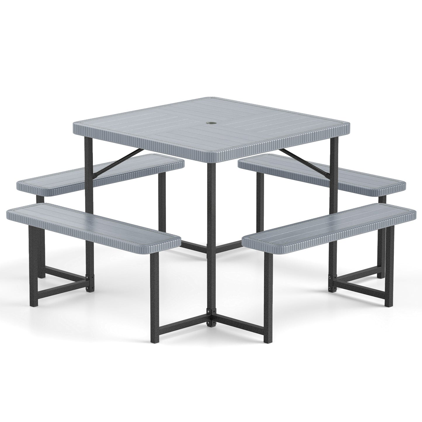 34-in Gray Plastic Square Picnic Table