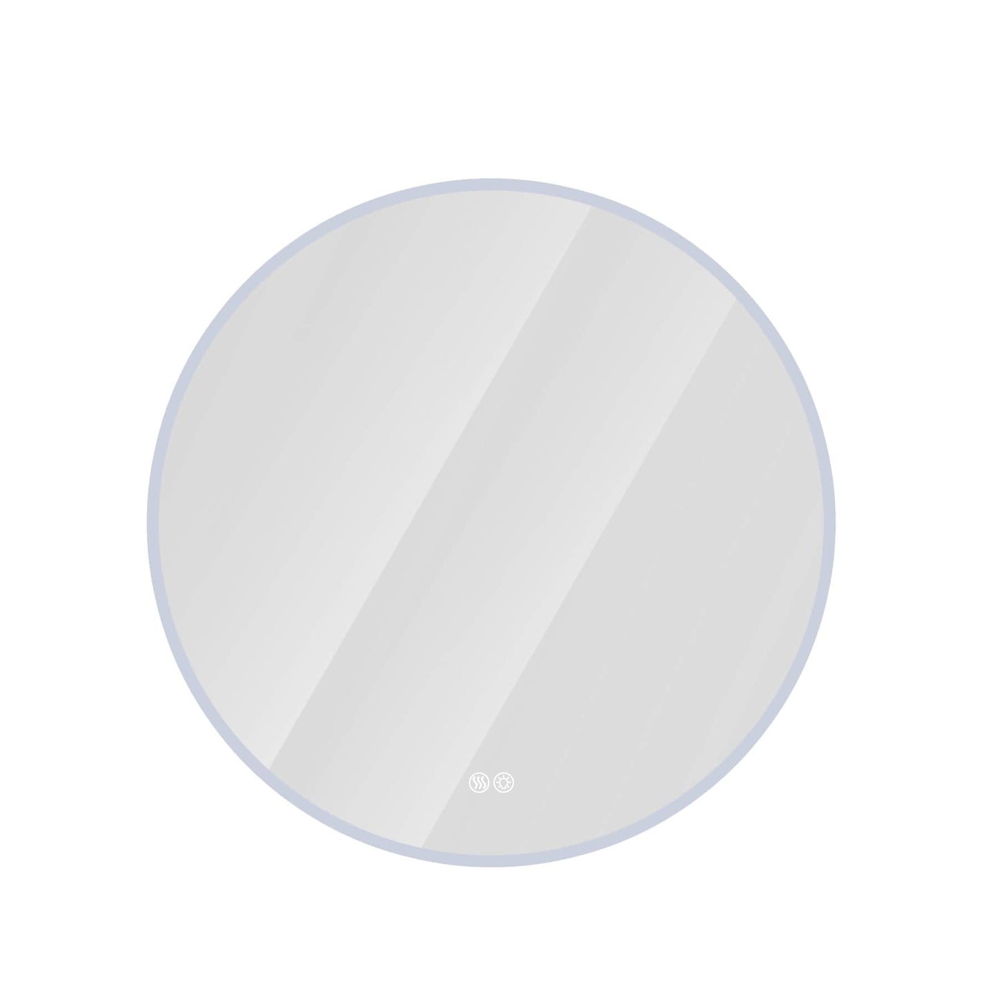 WELLFOR 19.68-in x 19.68-in Polished Frameless Round Dimmable LED Lighted Fog Free Bathroom Vanity Mirror ( Silver )