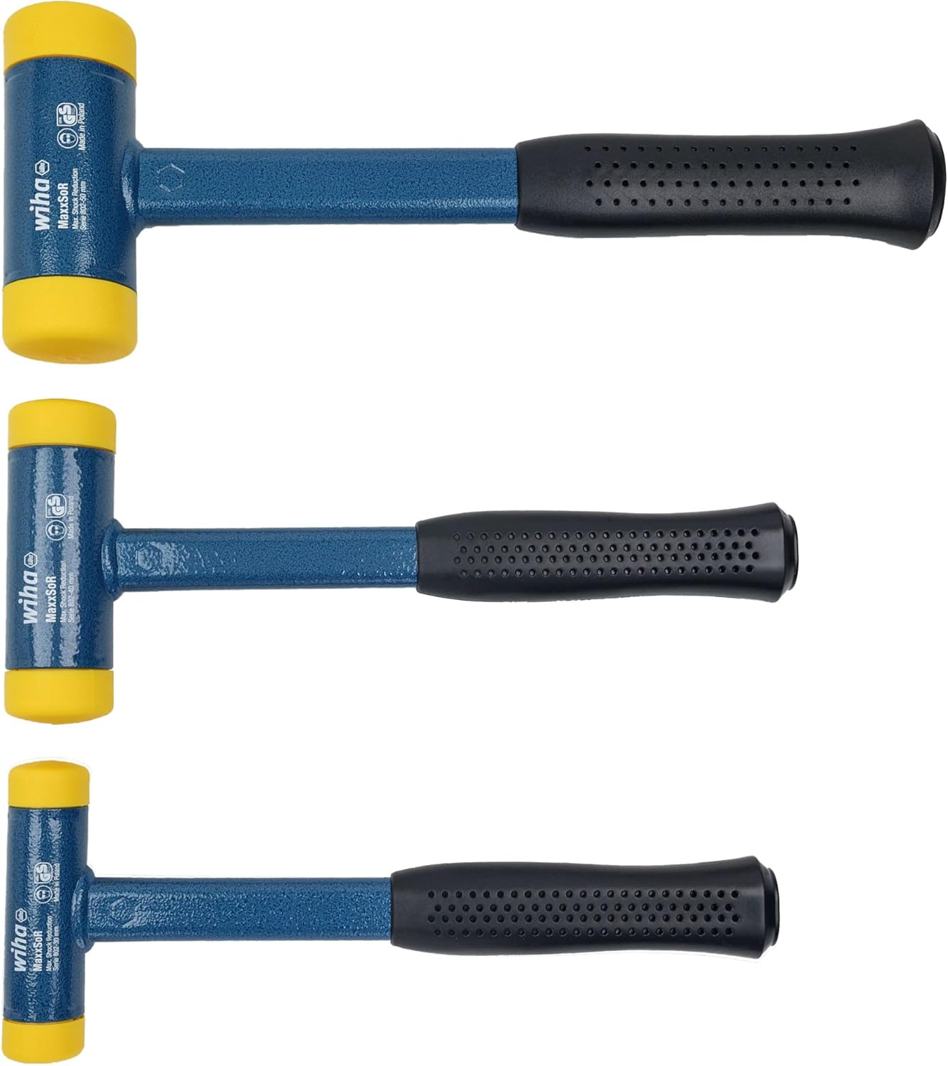 Wiha 80290 Medium Hard Dead Blow Hammer Set, 3-Piece