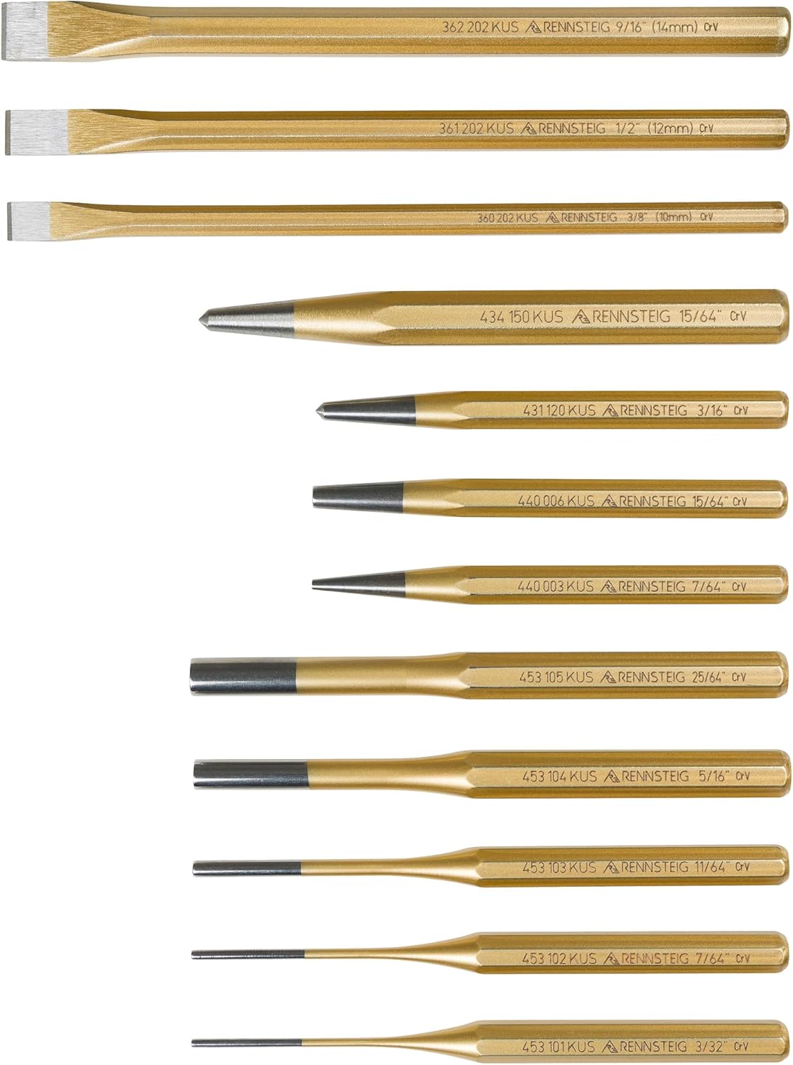 Rennsteig 9R 400 012 12 Pc Punch and Chisel Set