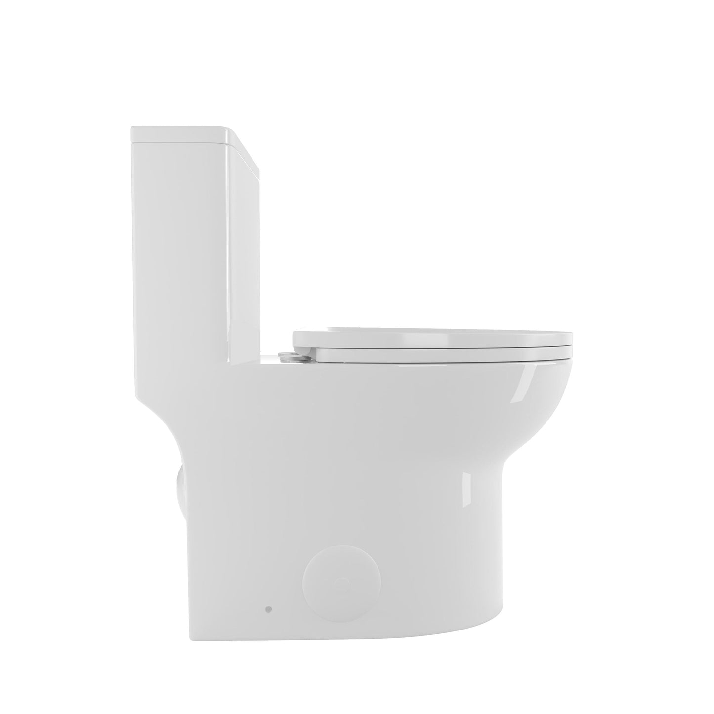 WELLFOR TL White Elongated Standard height 12-in Rough-In WaterSense 1.6 GPF Dual Flush Soft Close 1-piece Toilet