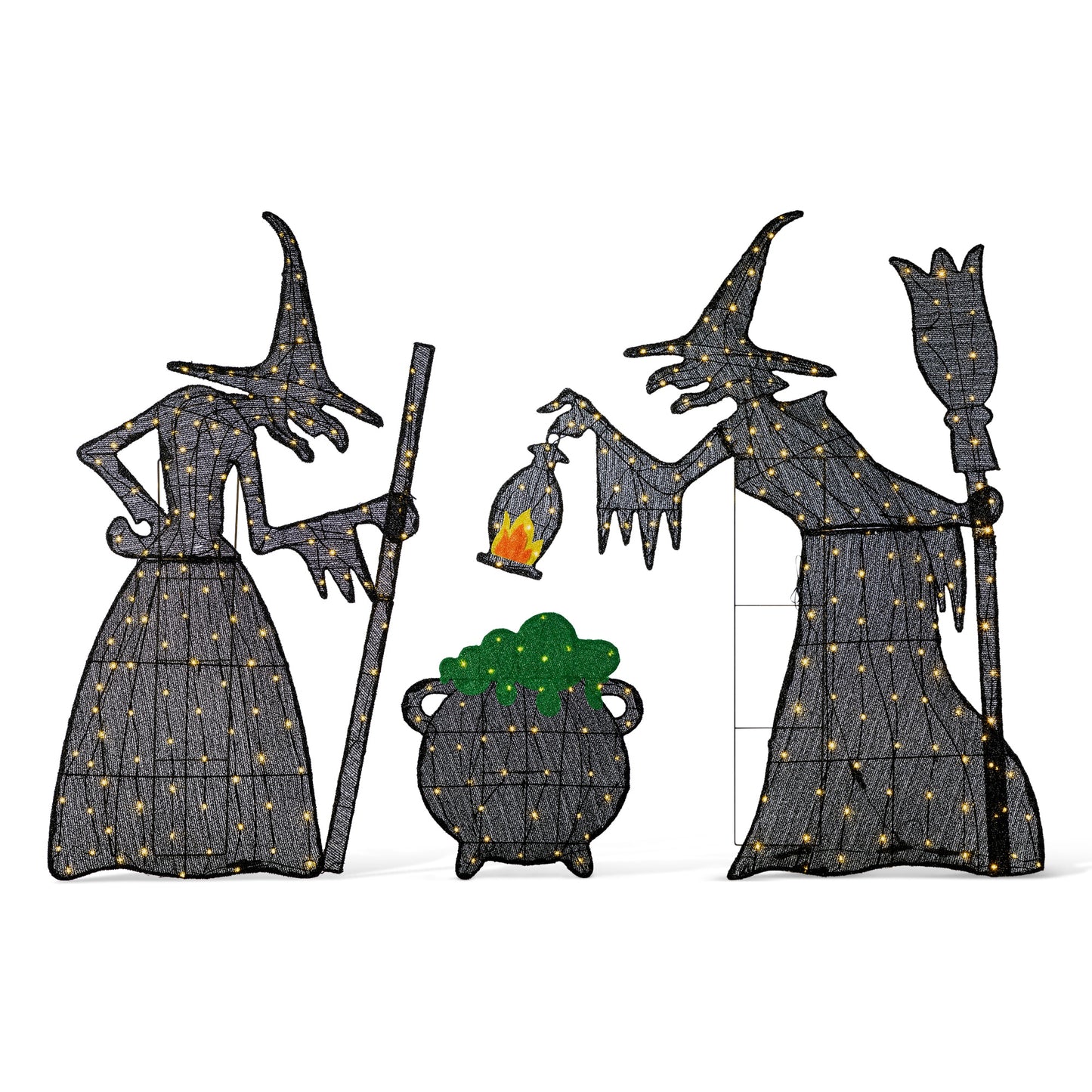 Glitzhome 57.5-in Freestanding Lighted Witch Light 3 -Pack