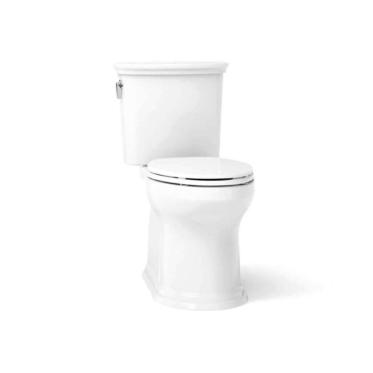 KOHLER Battan The Complete Solution White Elongated Chair height 12-in Rough-In WaterSense 1.28 GPF Soft Close 2-piece Toilet