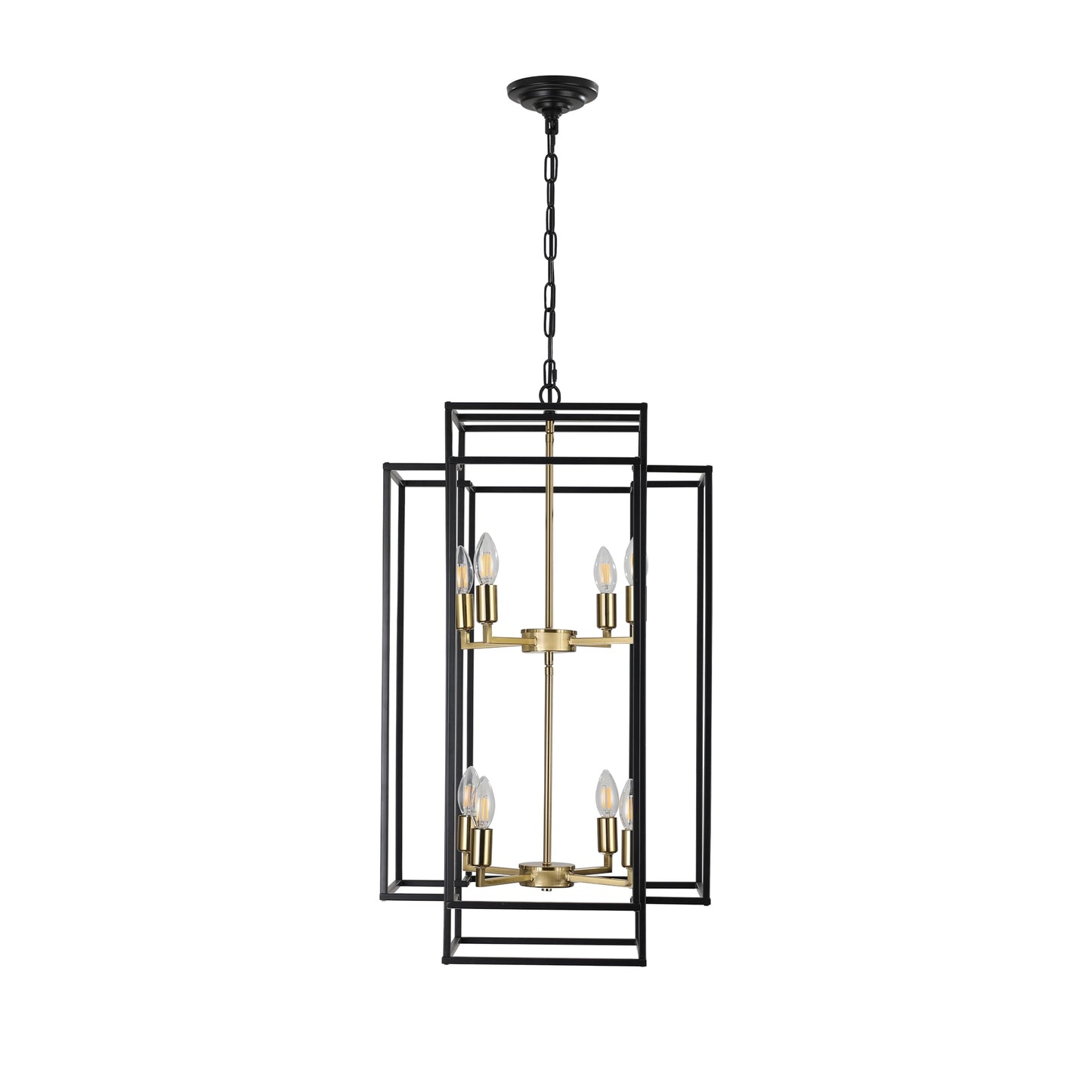 LIVIZA Matte Black Indoor Iron Chandelier