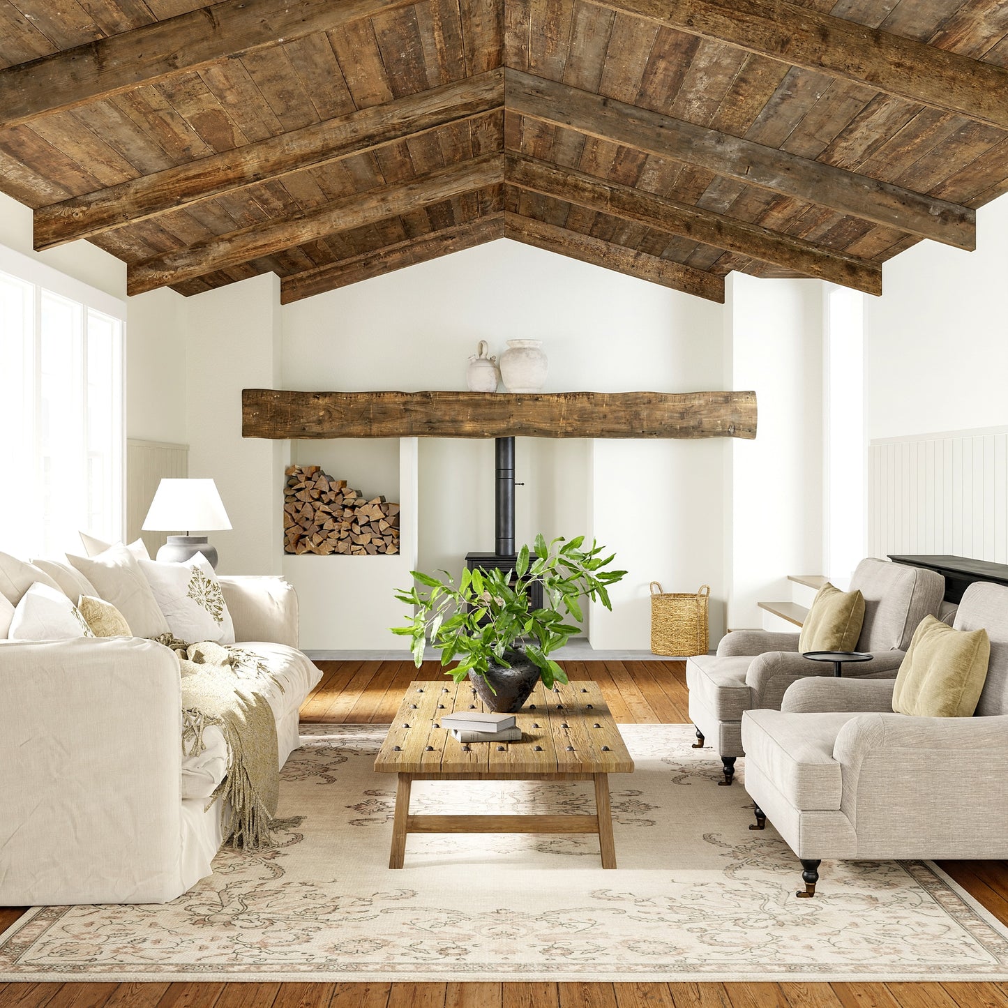 nuLOOM Princesa Medallion Wool and Cotton 6ft. x 9ft. Beige Area Rug